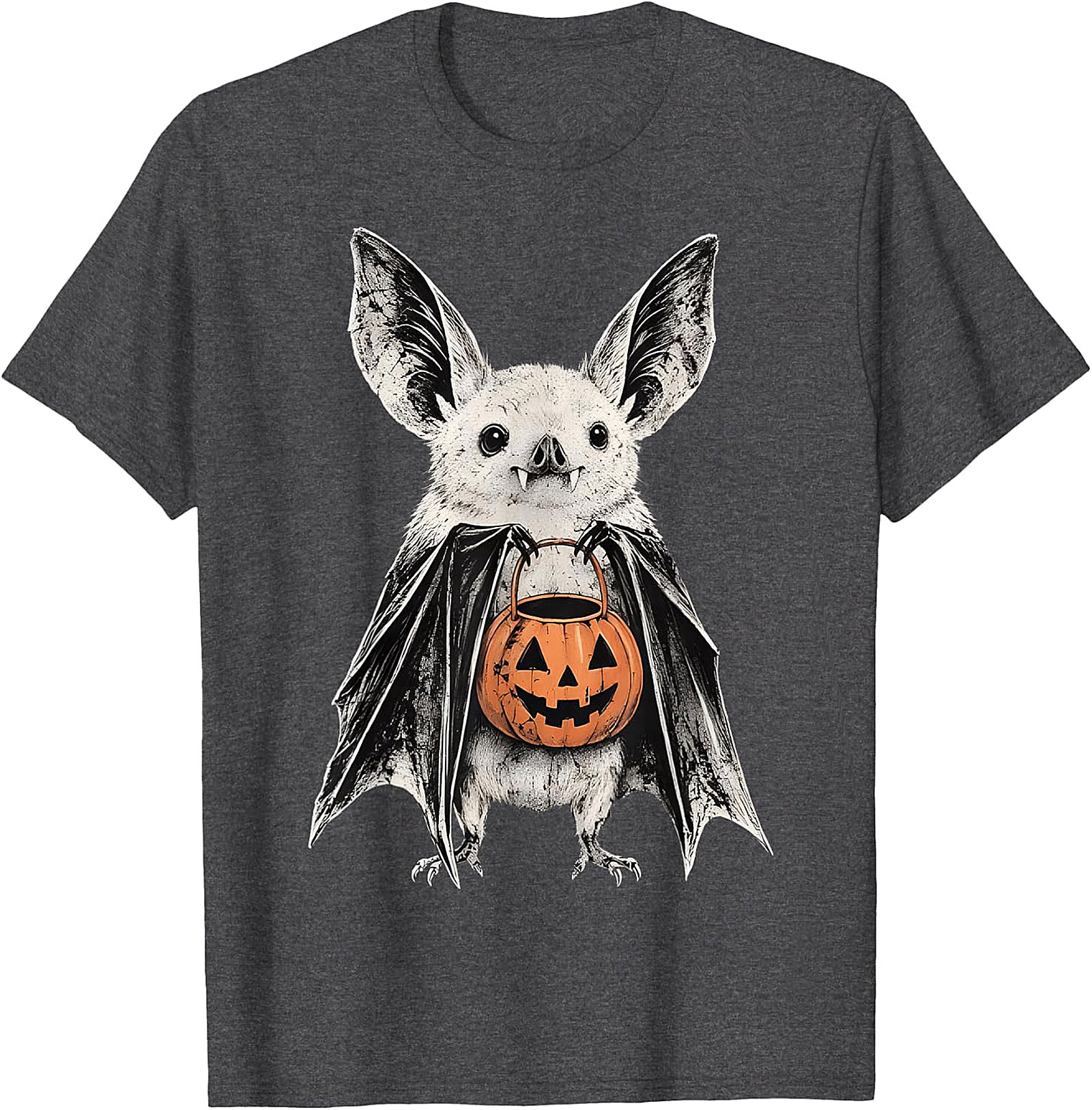 Cute Bat Trick-or-Treat Pumpkin T-Shirt | Halloween Apparel