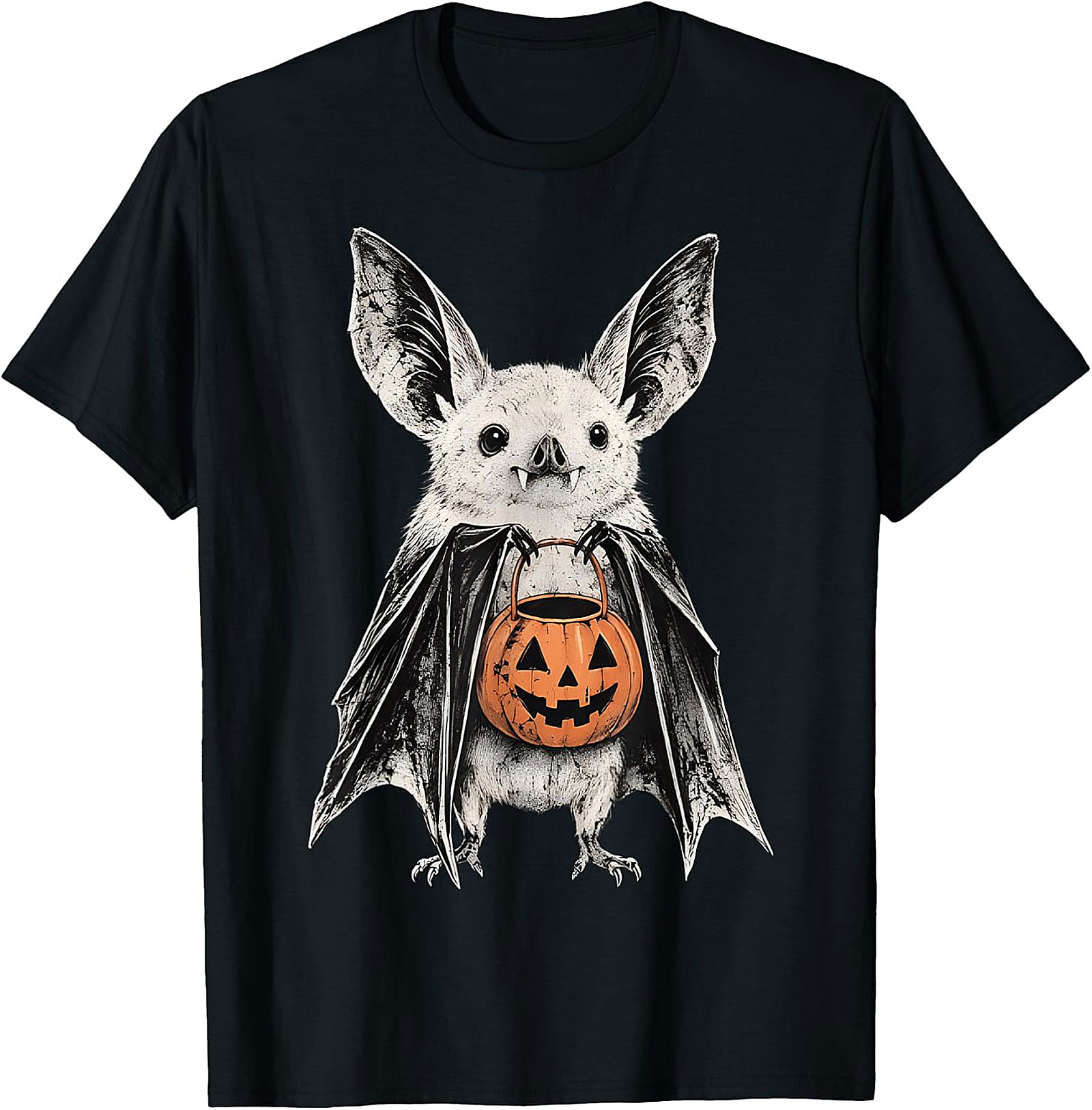 Cute Bat Trick-or-Treat Pumpkin T-Shirt | Halloween Apparel