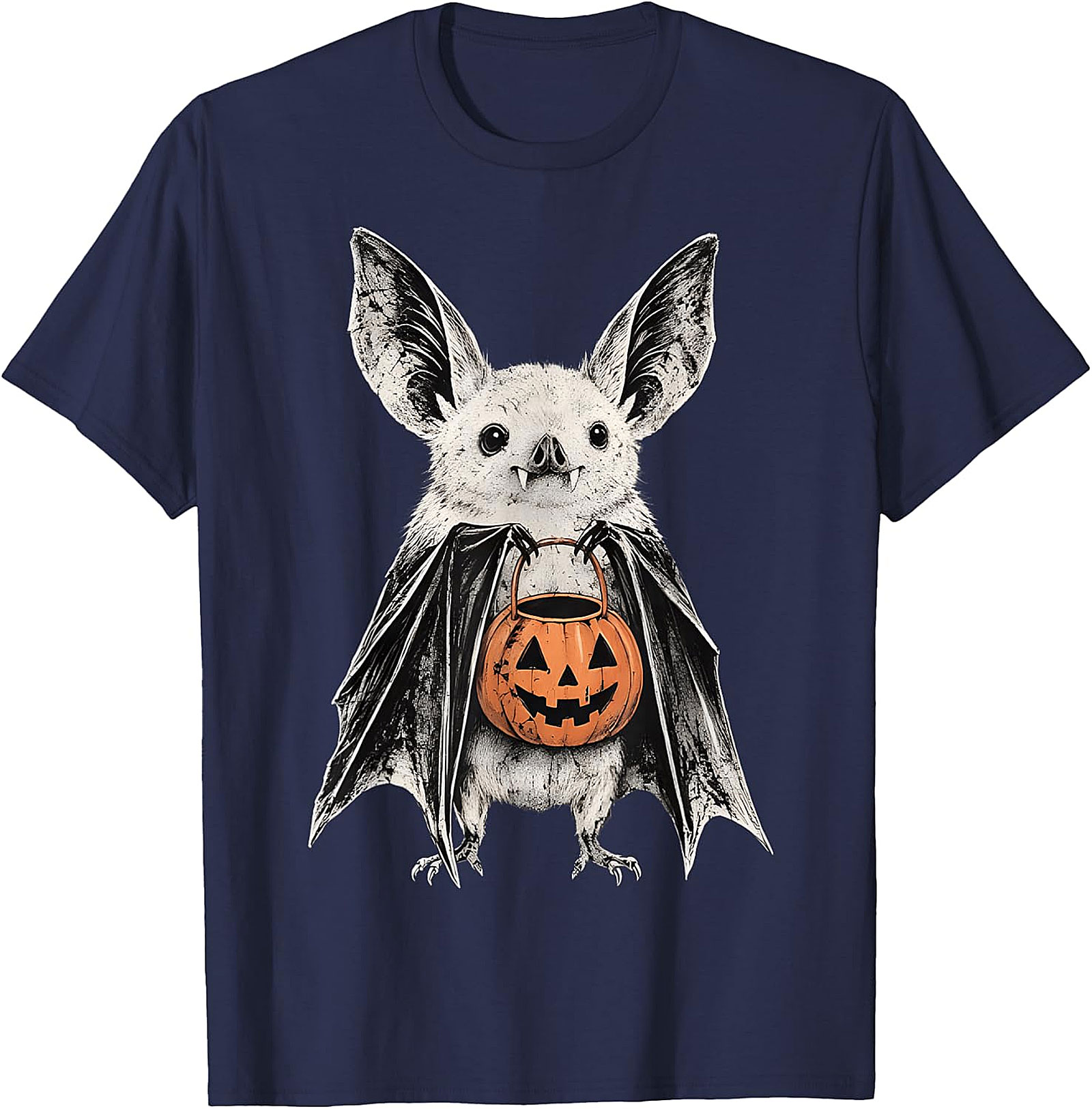 Cute Bat Trick-or-Treat Pumpkin T-Shirt | Halloween Apparel