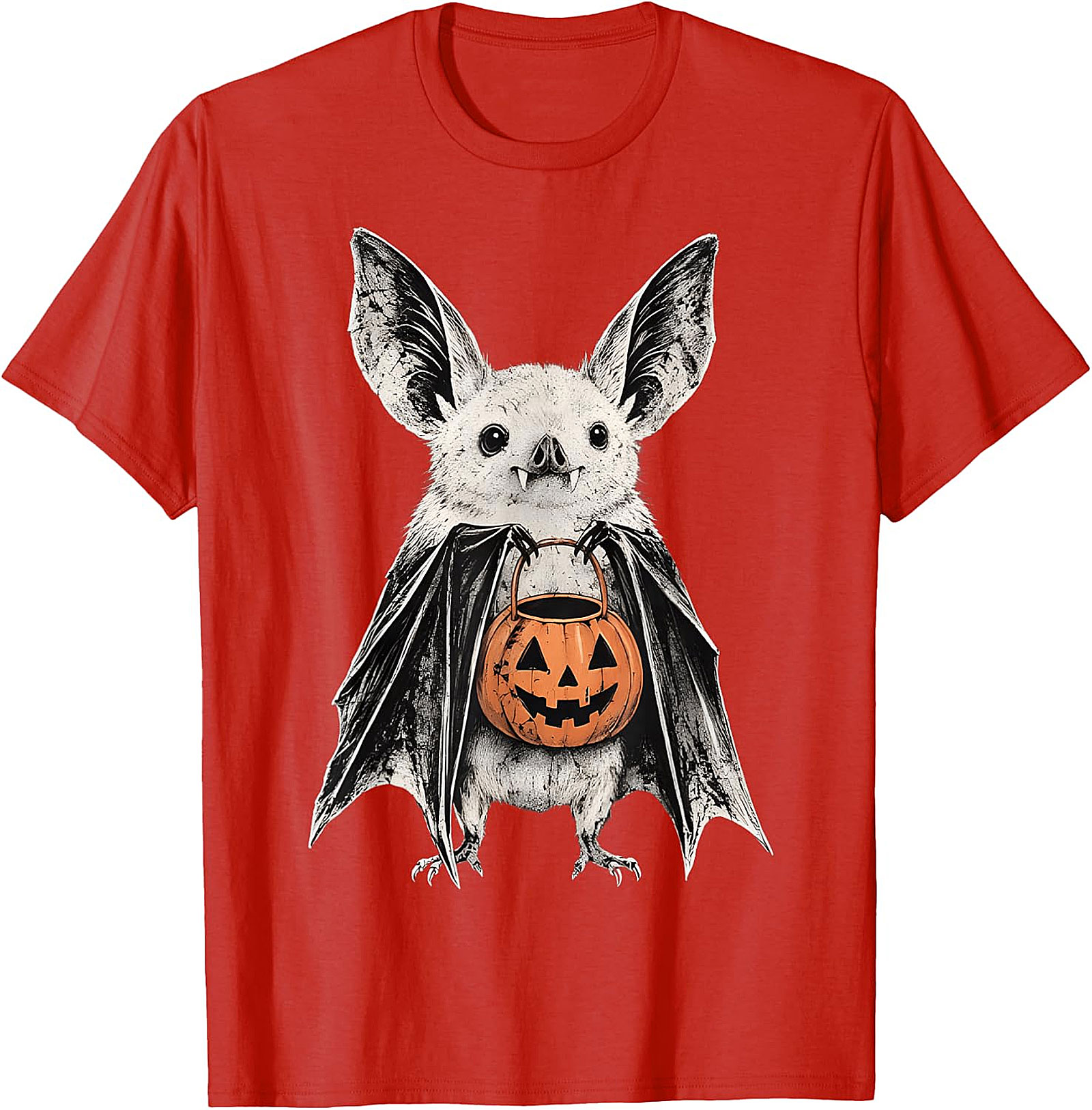 Cute Bat Trick-or-Treat Pumpkin T-Shirt | Halloween Apparel