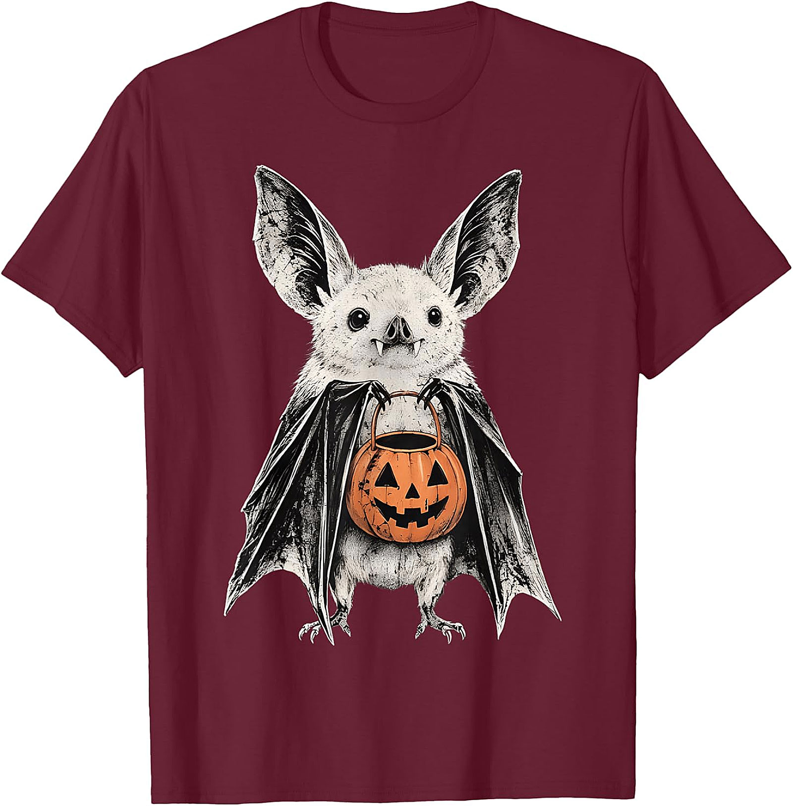 Cute Bat Trick-or-Treat Pumpkin T-Shirt | Halloween Apparel