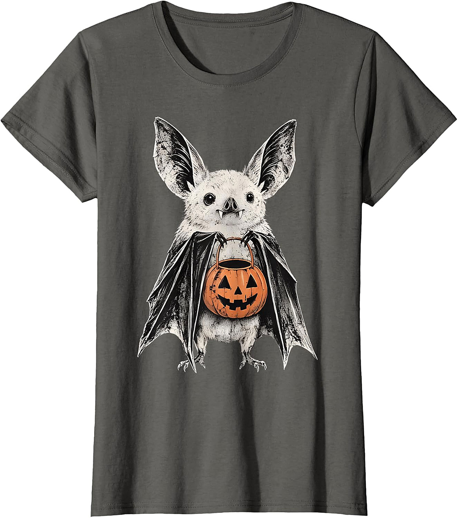Cute Bat Trick-or-Treat Pumpkin T-Shirt | Halloween Apparel