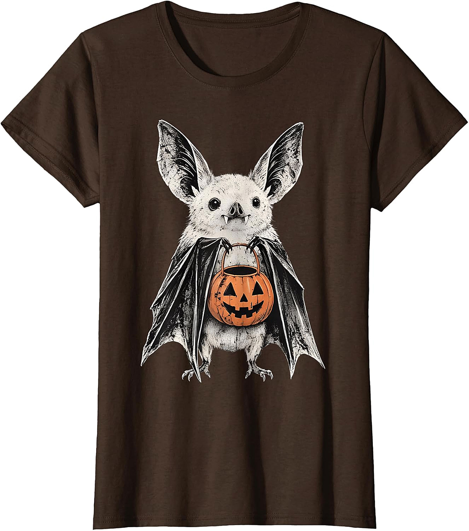 Cute Bat Trick-or-Treat Pumpkin T-Shirt | Halloween Apparel