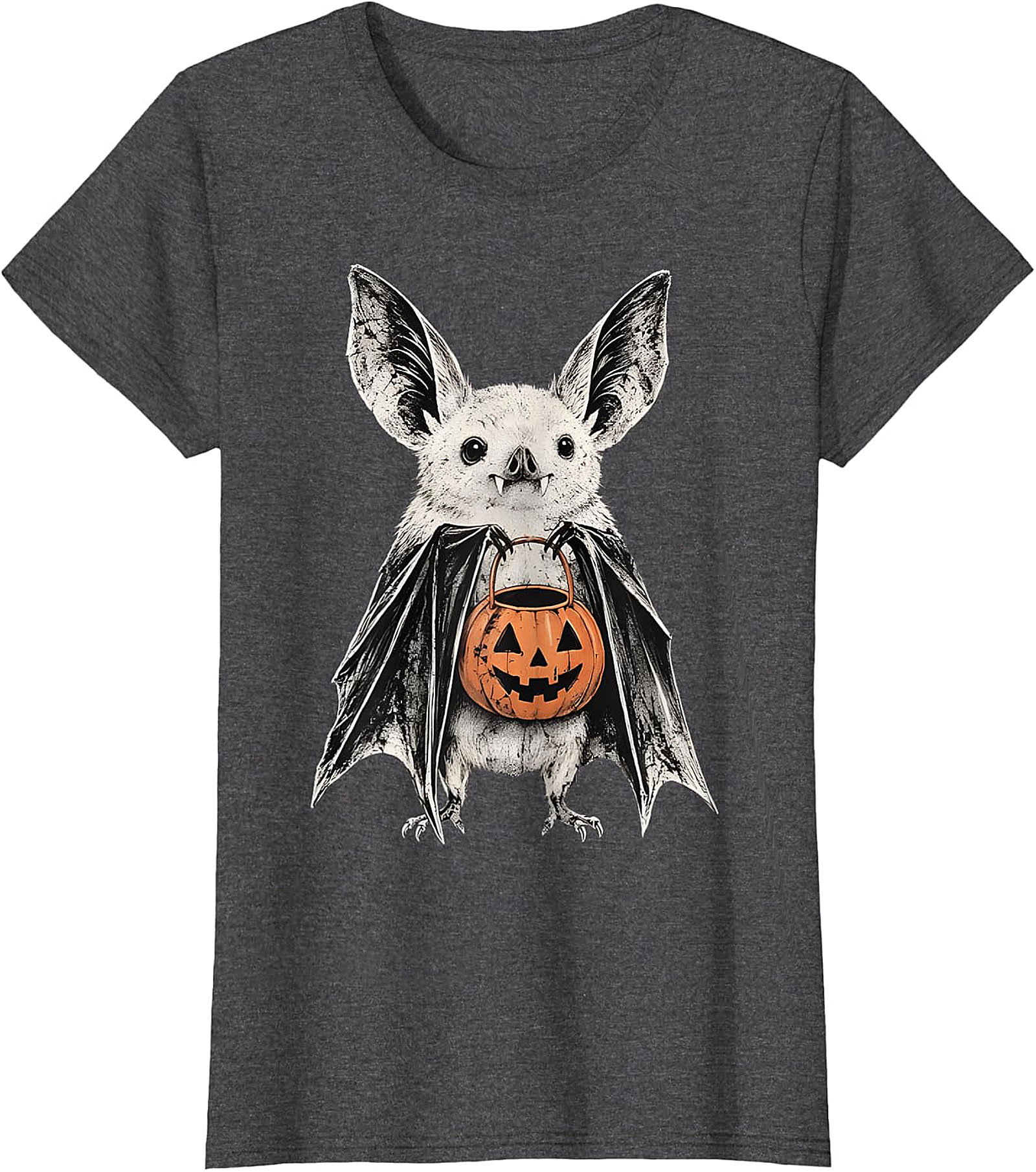 Cute Bat Trick-or-Treat Pumpkin T-Shirt | Halloween Apparel