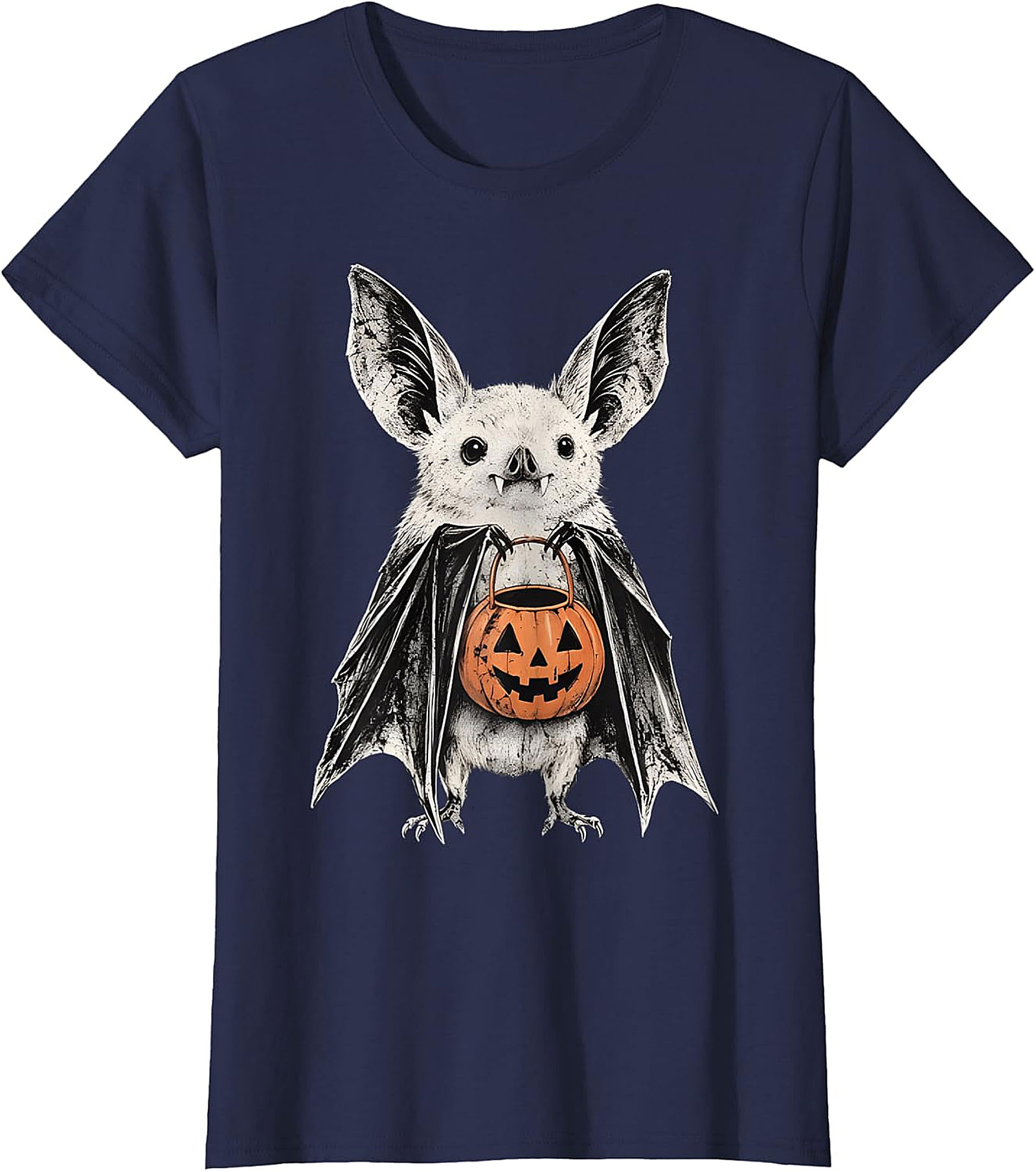 Cute Bat Trick-or-Treat Pumpkin T-Shirt | Halloween Apparel