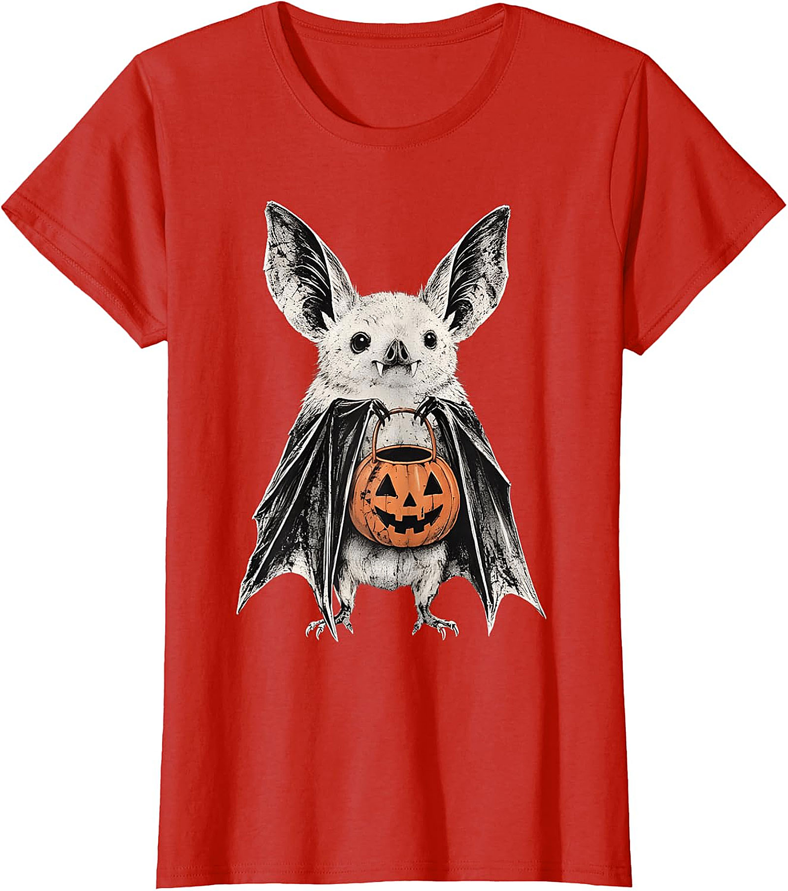 Cute Bat Trick-or-Treat Pumpkin T-Shirt | Halloween Apparel