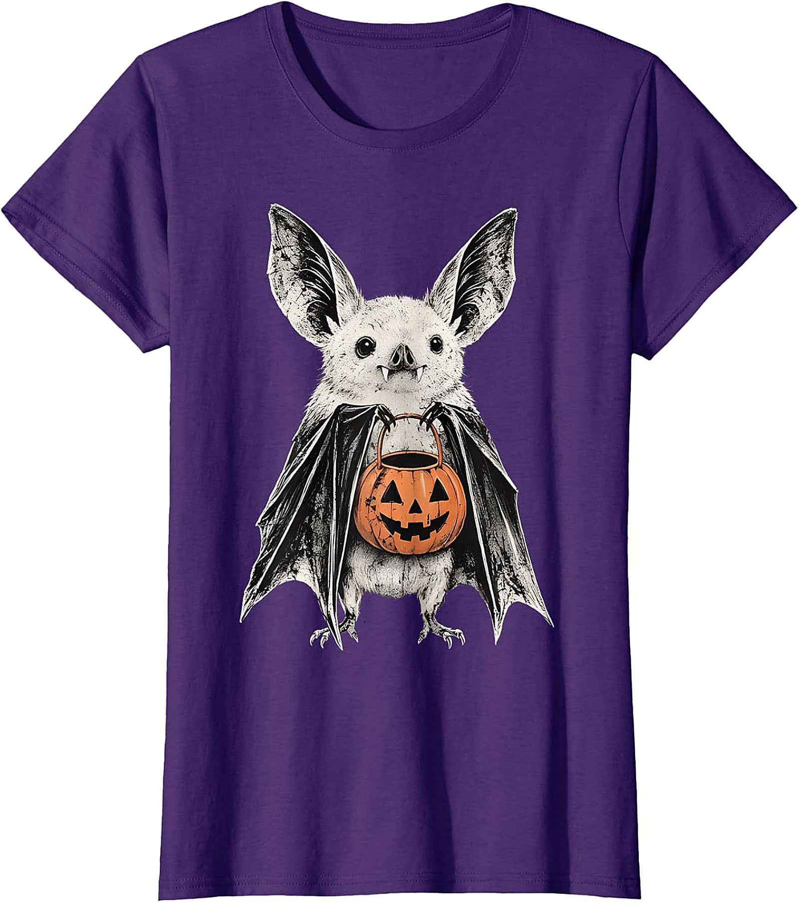 Cute Bat Trick-or-Treat Pumpkin T-Shirt | Halloween Apparel