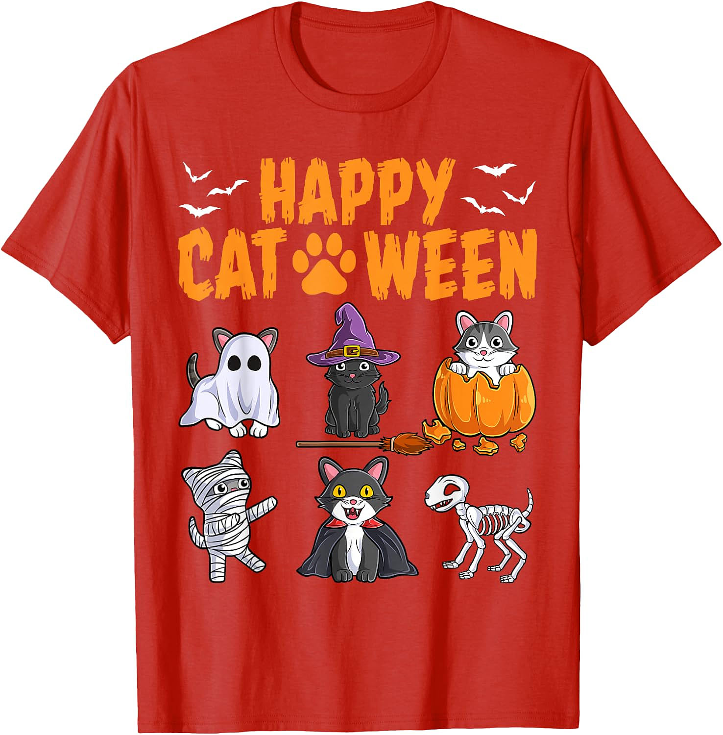 Happy Cat-O-Ween T-Shirt | Cute Halloween Cat Tee