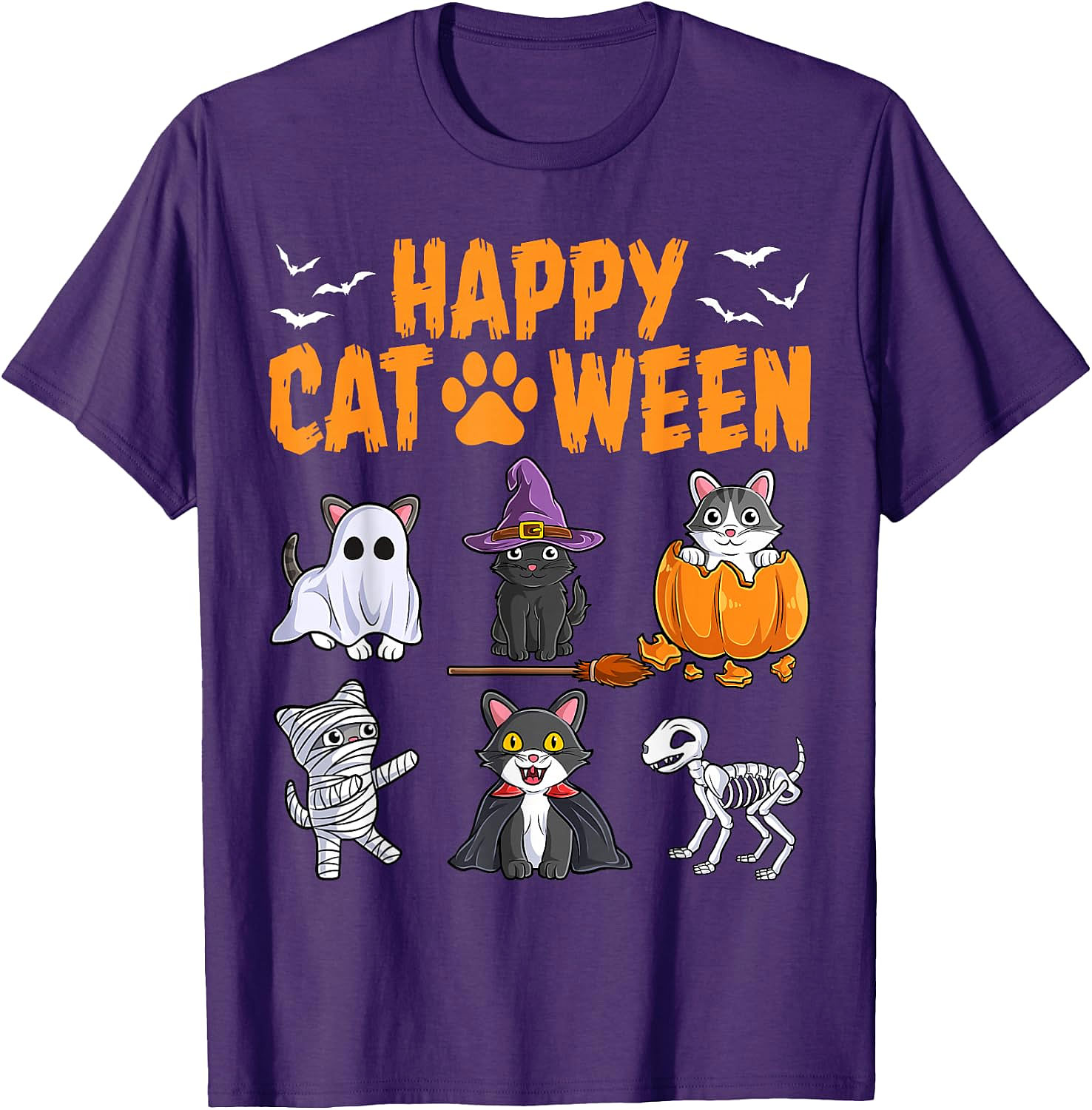Happy Cat-O-Ween T-Shirt | Cute Halloween Cat Tee