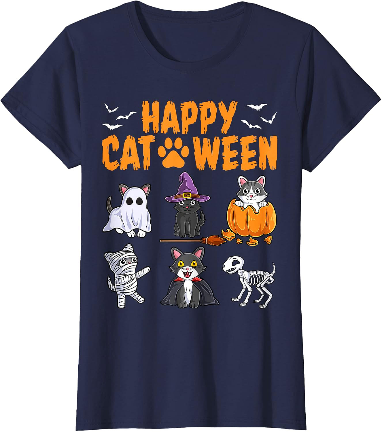 Happy Cat-O-Ween T-Shirt | Cute Halloween Cat Tee
