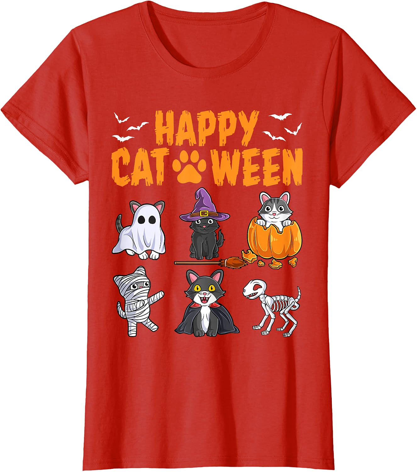 Happy Cat-O-Ween T-Shirt | Cute Halloween Cat Tee
