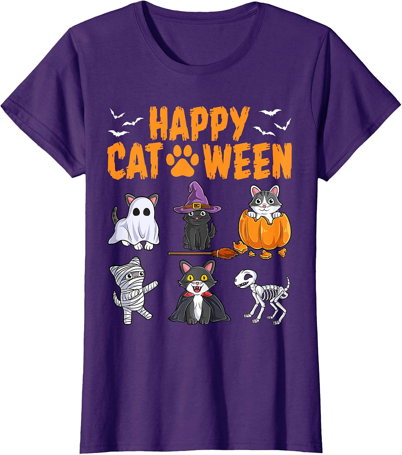 Happy Cat-O-Ween T-Shirt | Cute Halloween Cat Tee