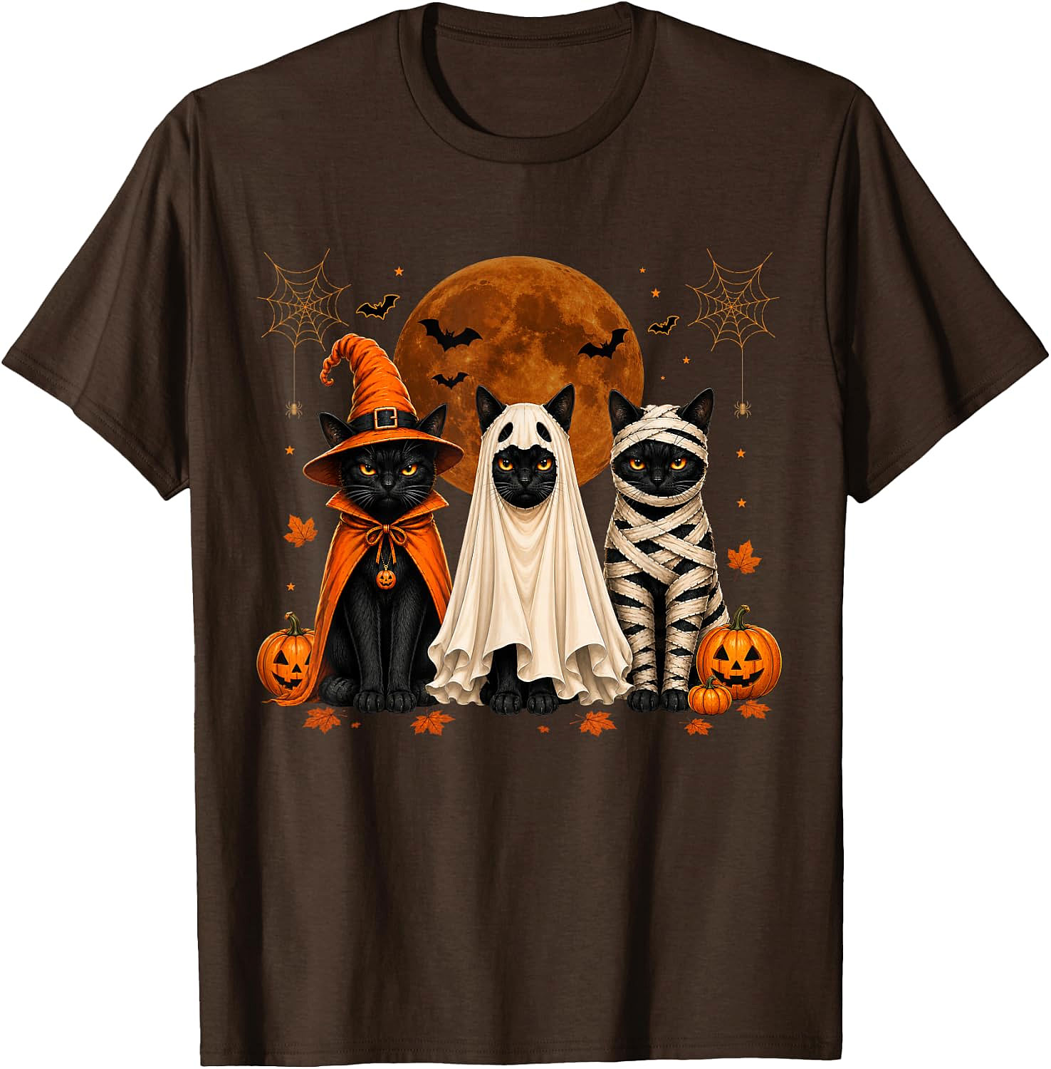 Halloween Cats T-Shirt | Witch Ghost Mummy Tee