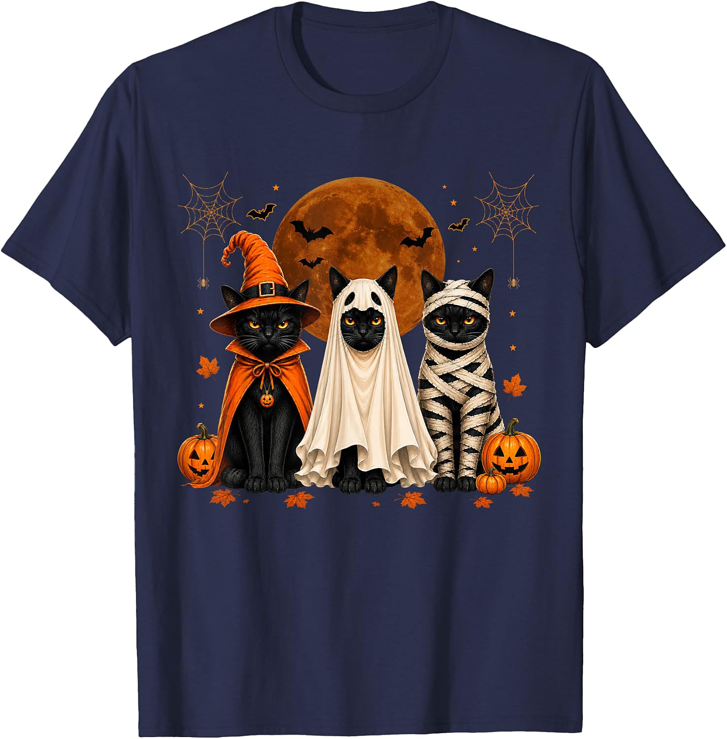 Halloween Cats T-Shirt | Witch Ghost Mummy Tee