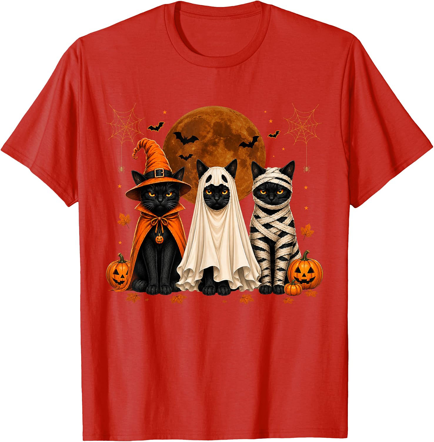 Halloween Cats T-Shirt | Witch Ghost Mummy Tee