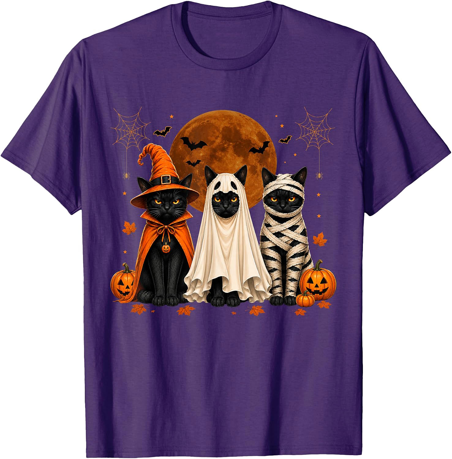 Halloween Cats T-Shirt | Witch Ghost Mummy Tee