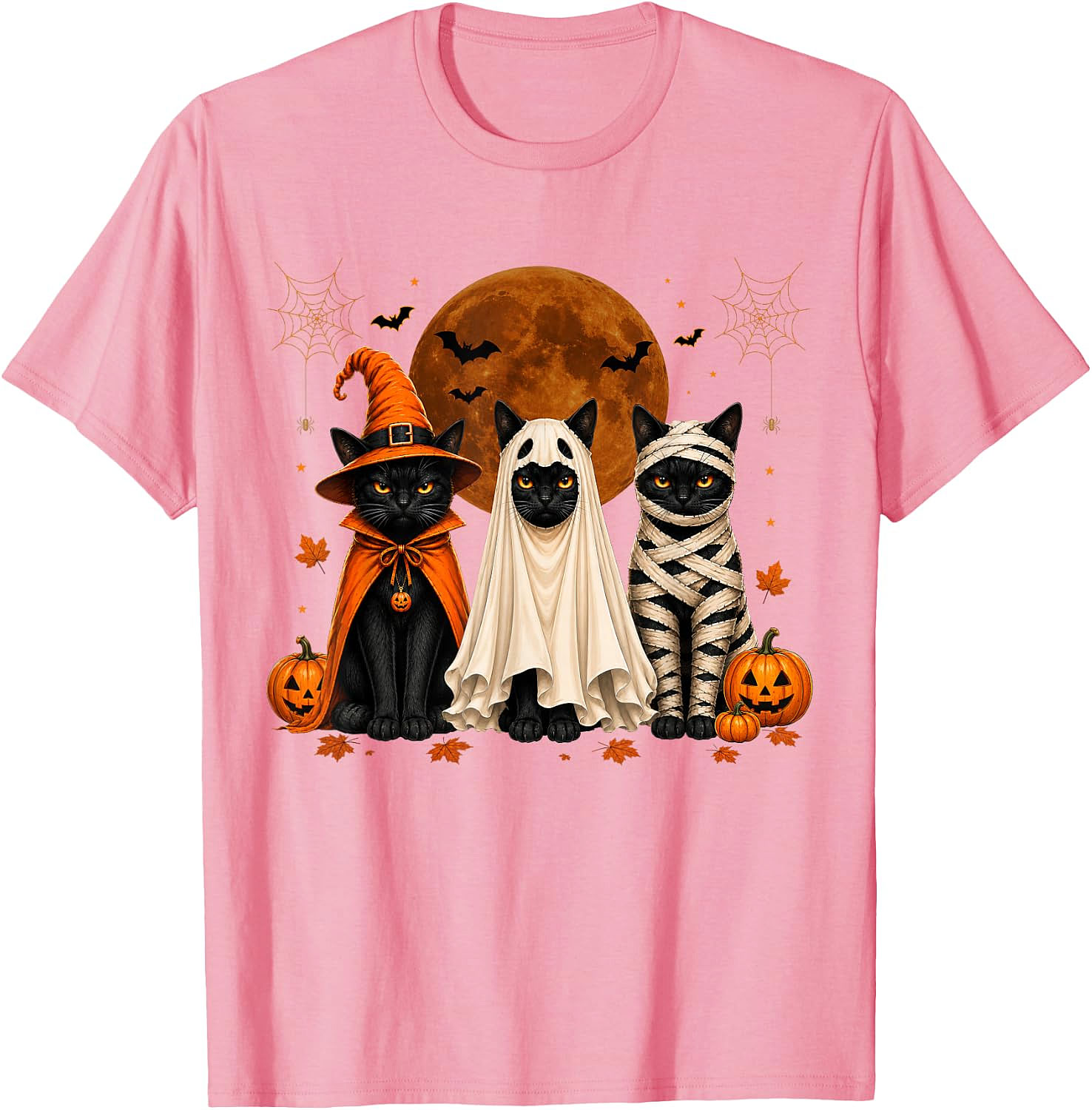 Halloween Cats T-Shirt | Witch Ghost Mummy Tee