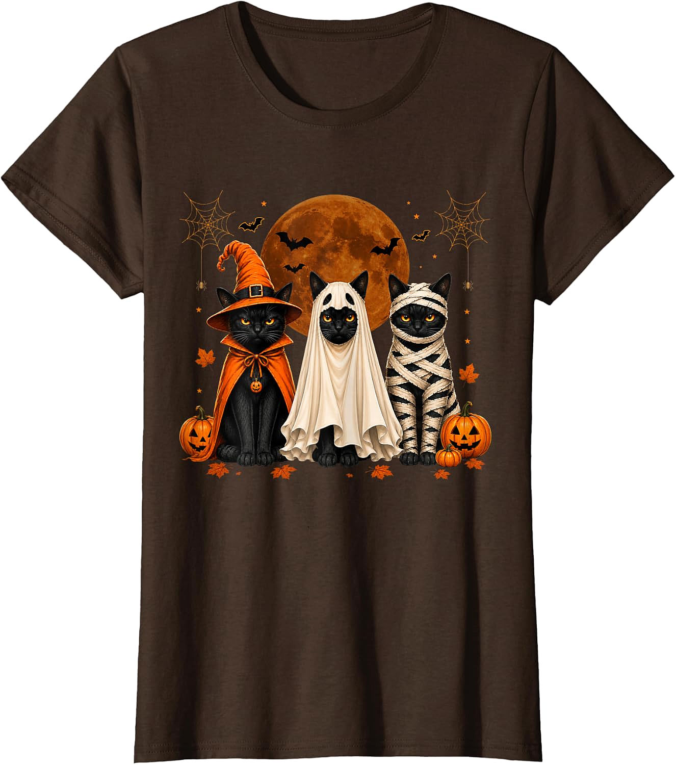 Halloween Cats T-Shirt | Witch Ghost Mummy Tee