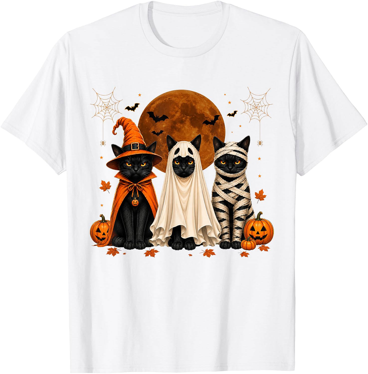 Halloween Cats T-Shirt | Witch Ghost Mummy Tee