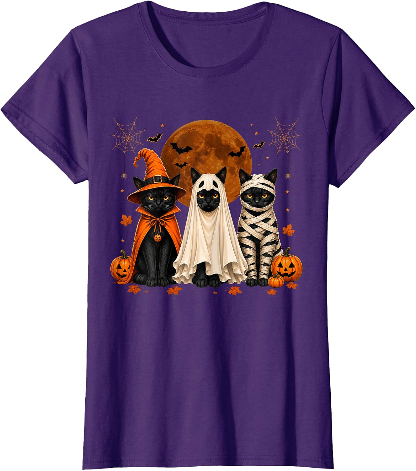 Halloween Cats T-Shirt | Witch Ghost Mummy Tee