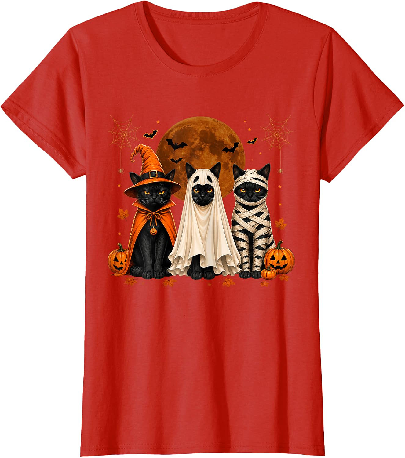 Halloween Cats T-Shirt | Witch Ghost Mummy Tee