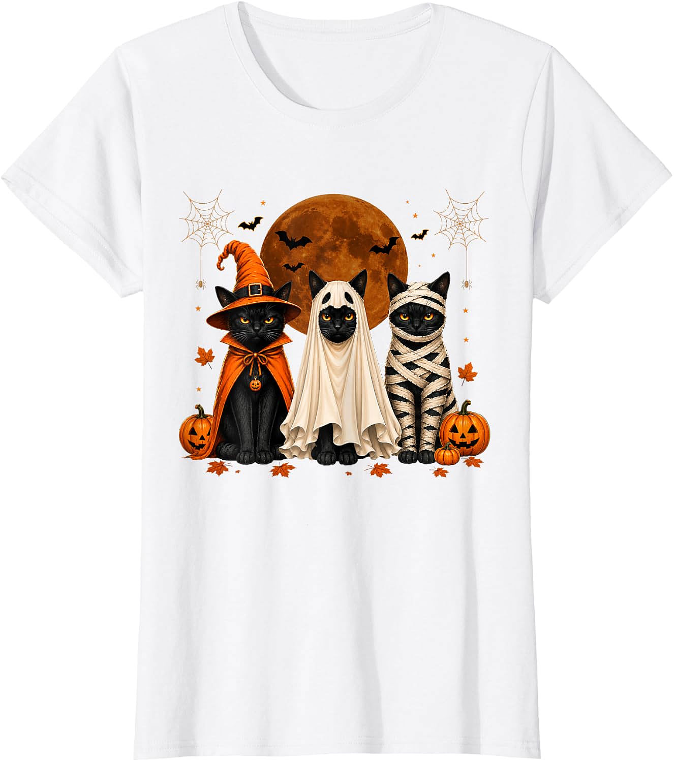 Halloween Cats T-Shirt | Witch Ghost Mummy Tee