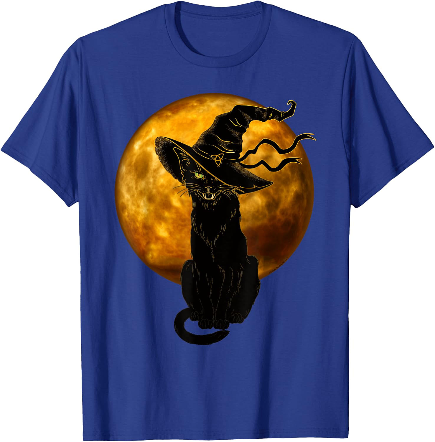 Black Cat Witch Hat Halloween T-Shirt | Spooky Vintage Tee