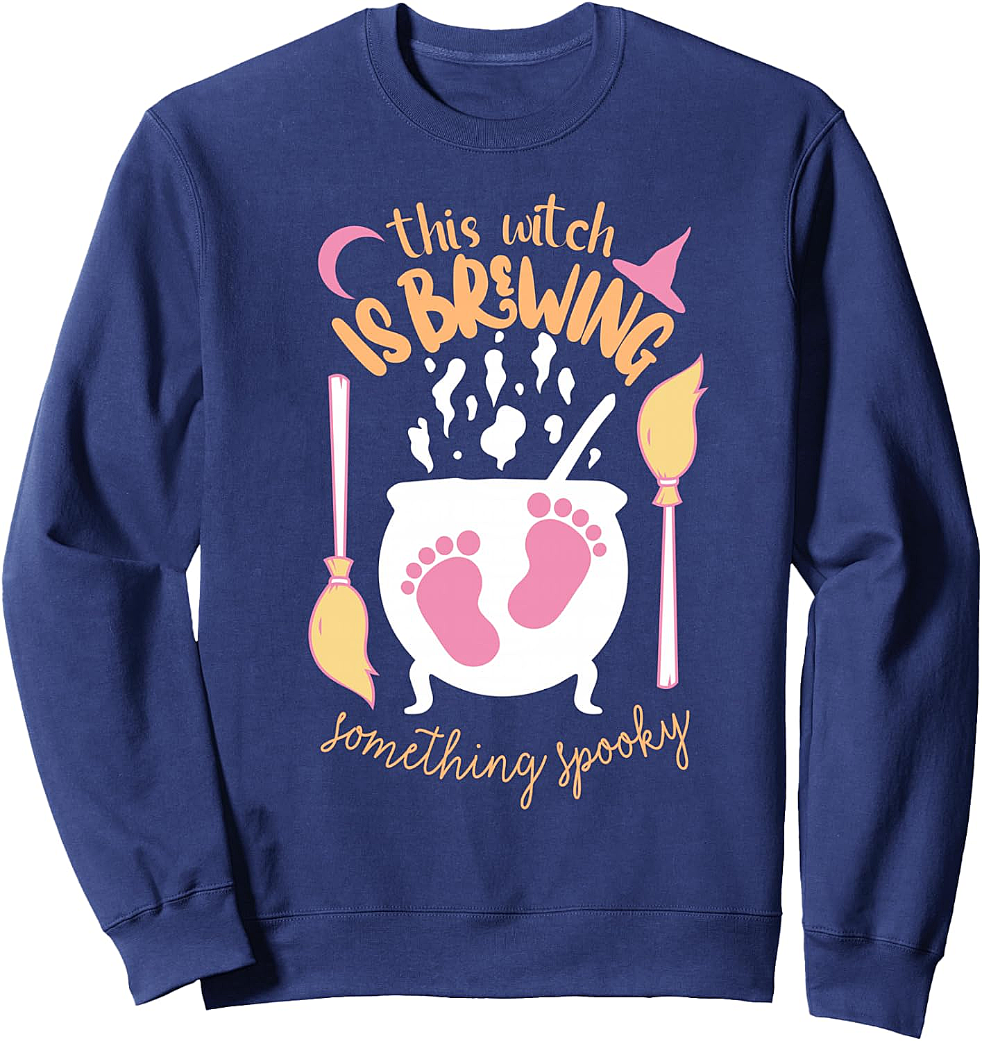  Halloween Pregnancy Announcement Witch Cauldron Having Girl Sweatshirt