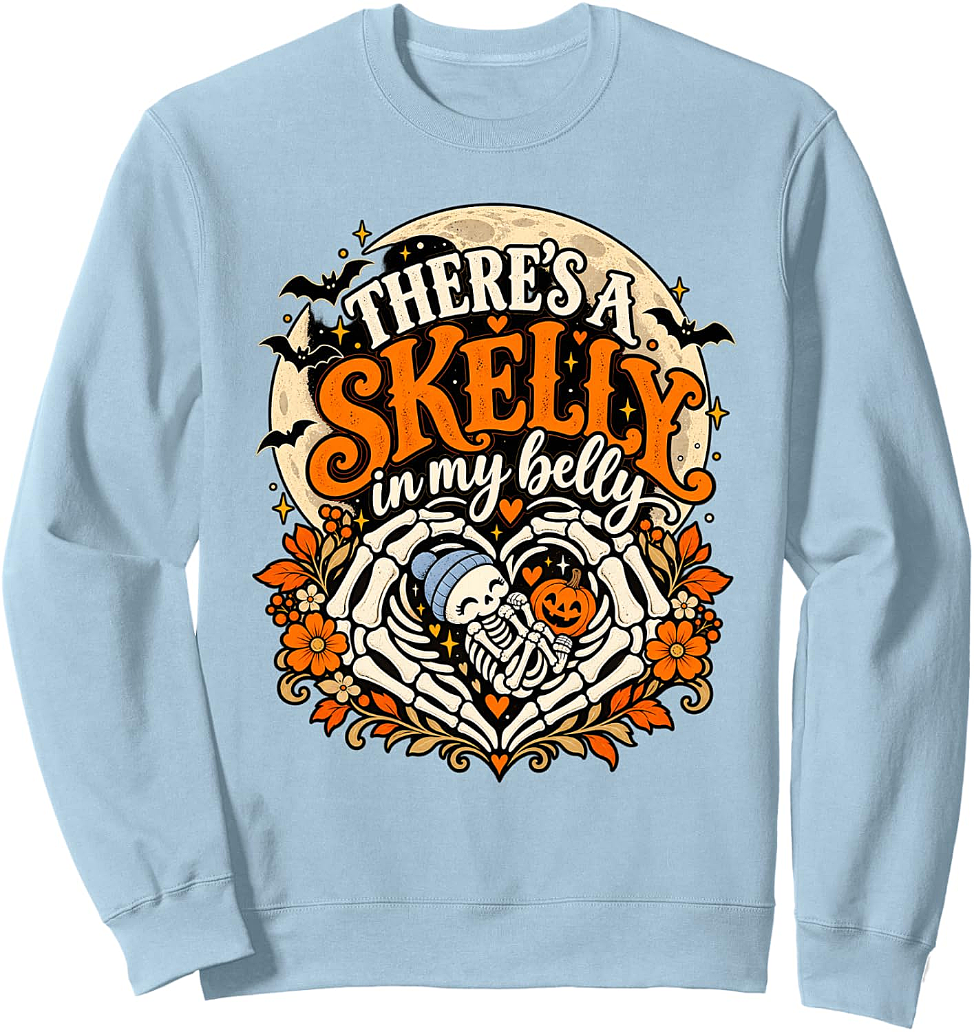Skelly In My Belly Halloween Pregnancy Reveal Sweatshirt
