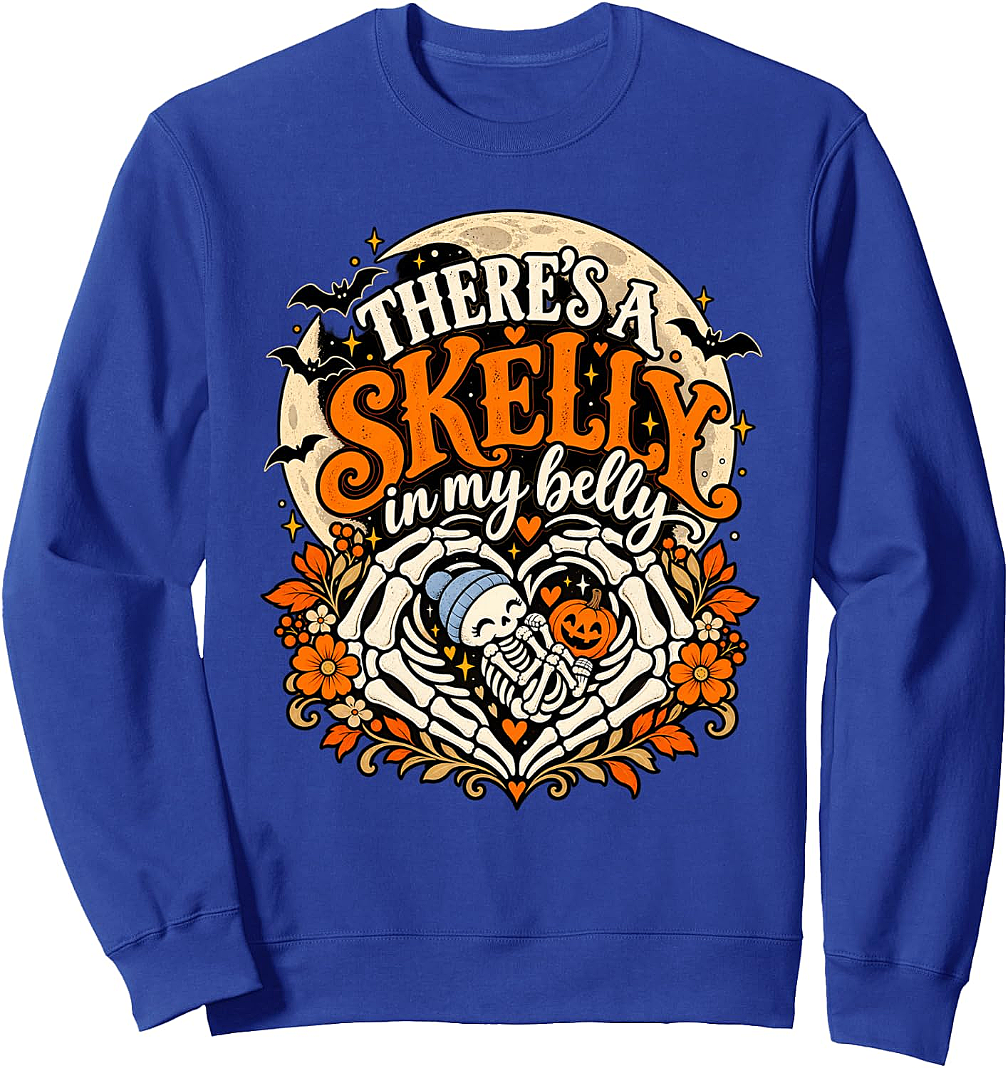 Skelly In My Belly Halloween Pregnancy Reveal Sweatshirt