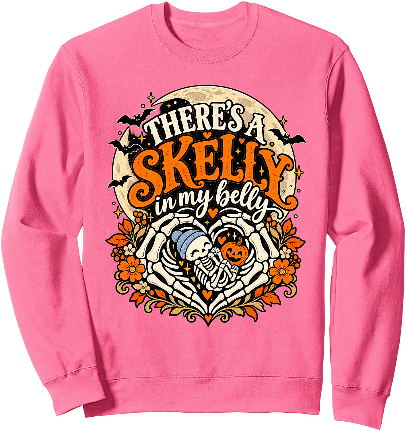 Skelly In My Belly Halloween Pregnancy Reveal Sweatshirt