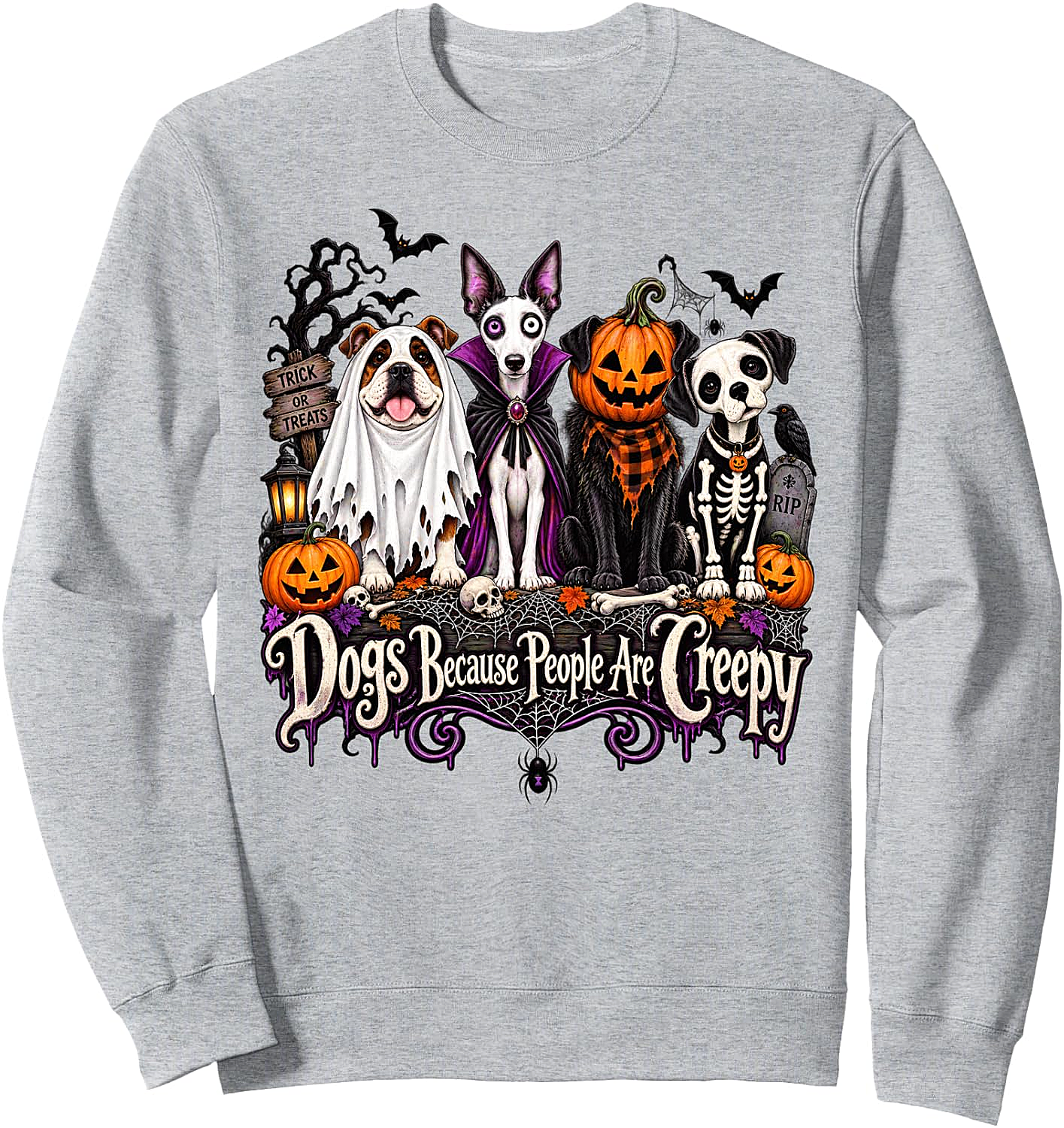 Dogs Because People Are Creepy Halloween Dog Sweatshirt