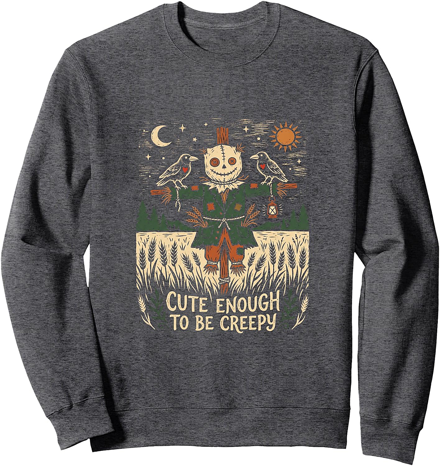 Cute & Creepy Scarecrow Halloween Sweatshirt Spooky Season