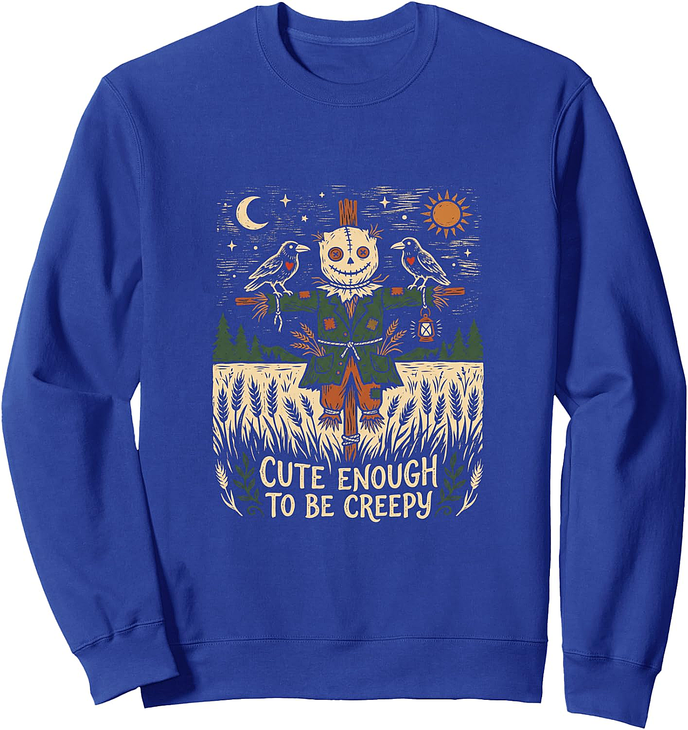 Cute & Creepy Scarecrow Halloween Sweatshirt Spooky Season