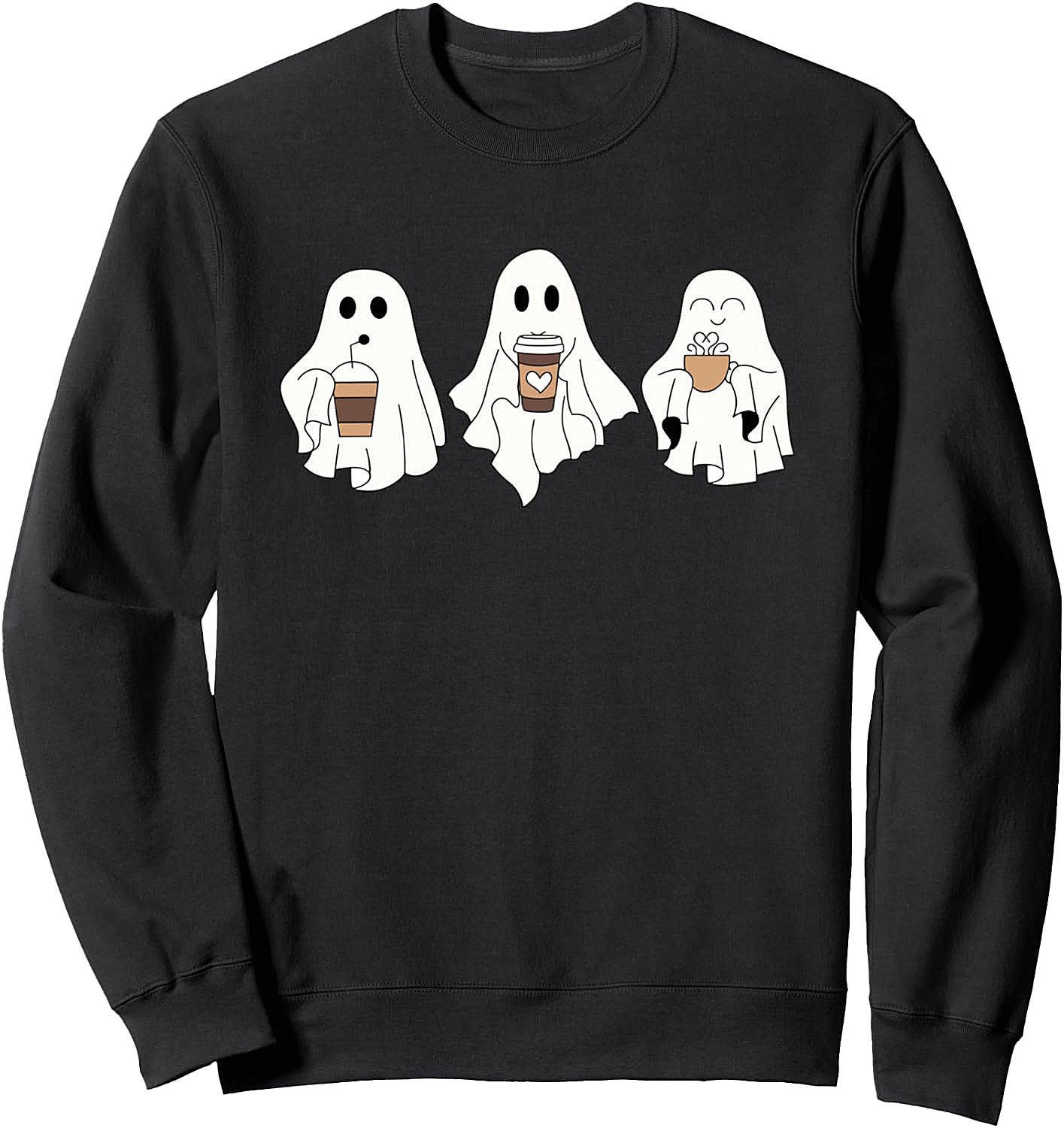 Cute Ghost Coffee Sweatshirt Halloween Graphic Tee
