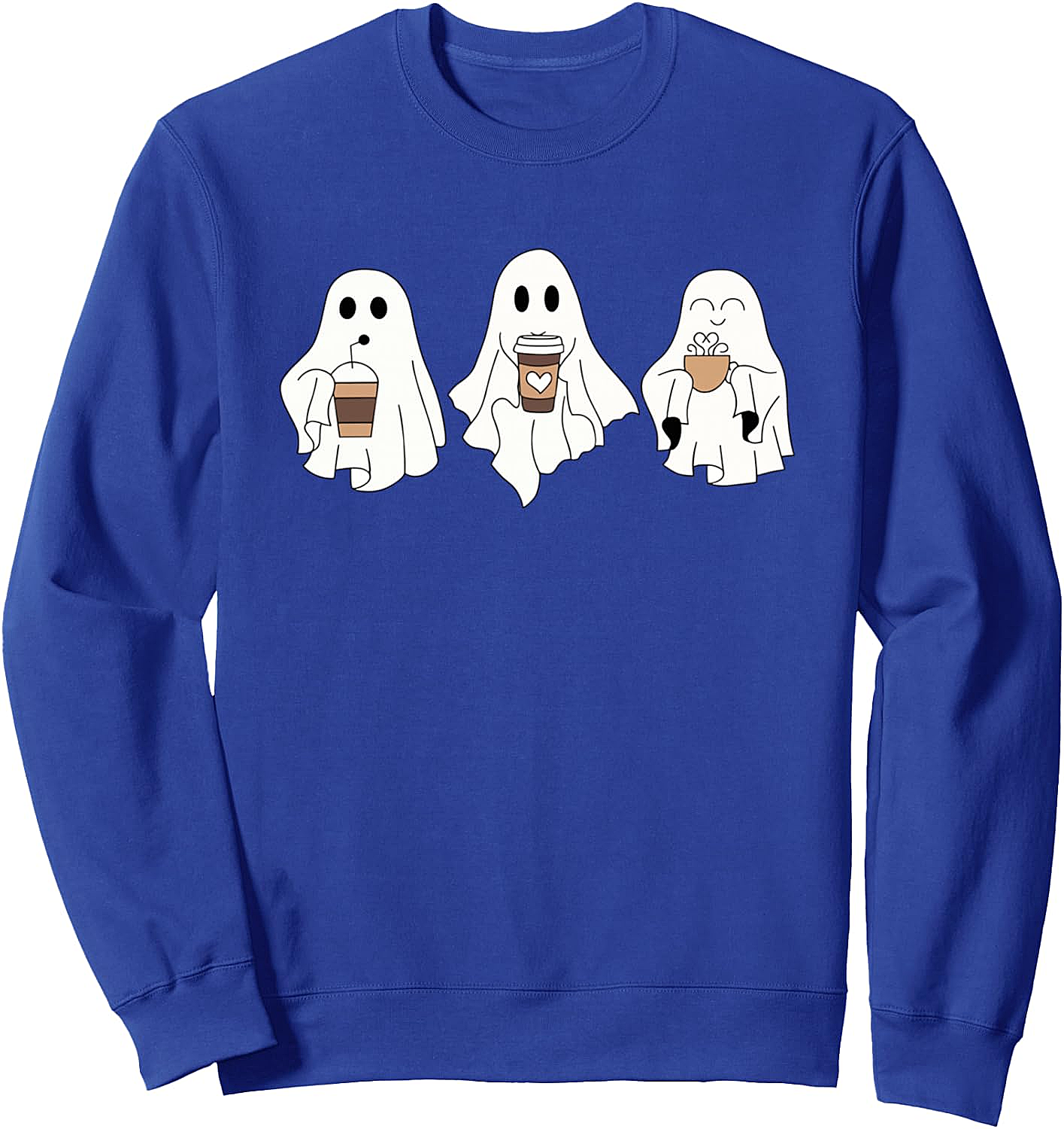  Cute Ghost Coffee Sweatshirt Halloween Graphic Tee