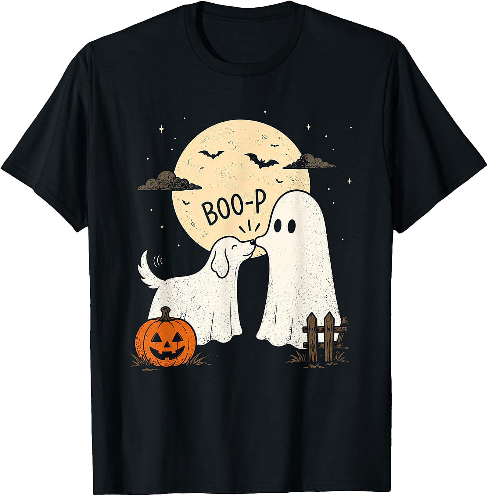Boo-P Ghost & Dog Halloween T-Shirt | Funny Pet & Spooky Tee