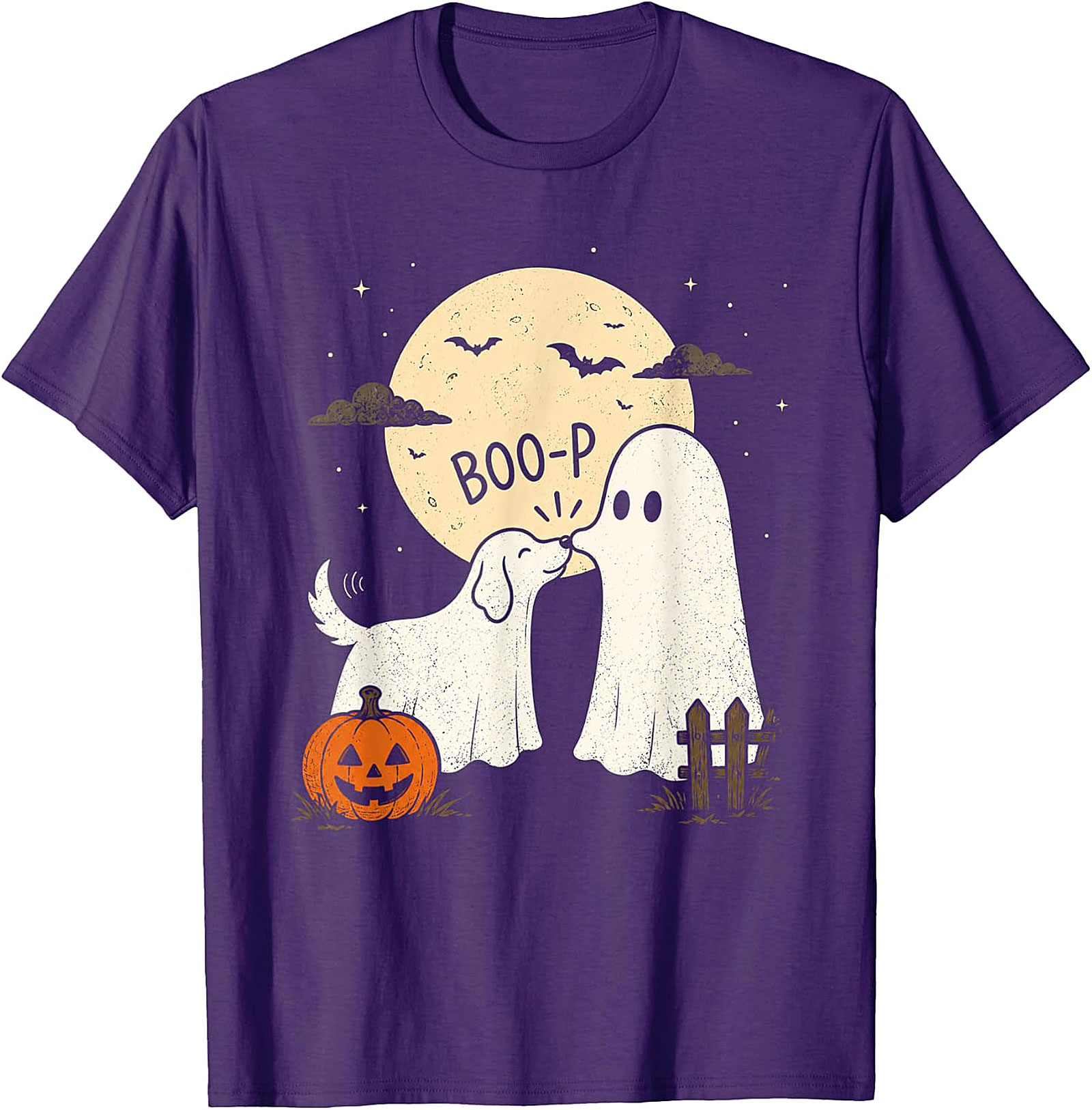 Boo-P Ghost & Dog Halloween T-Shirt | Funny Pet & Spooky Tee