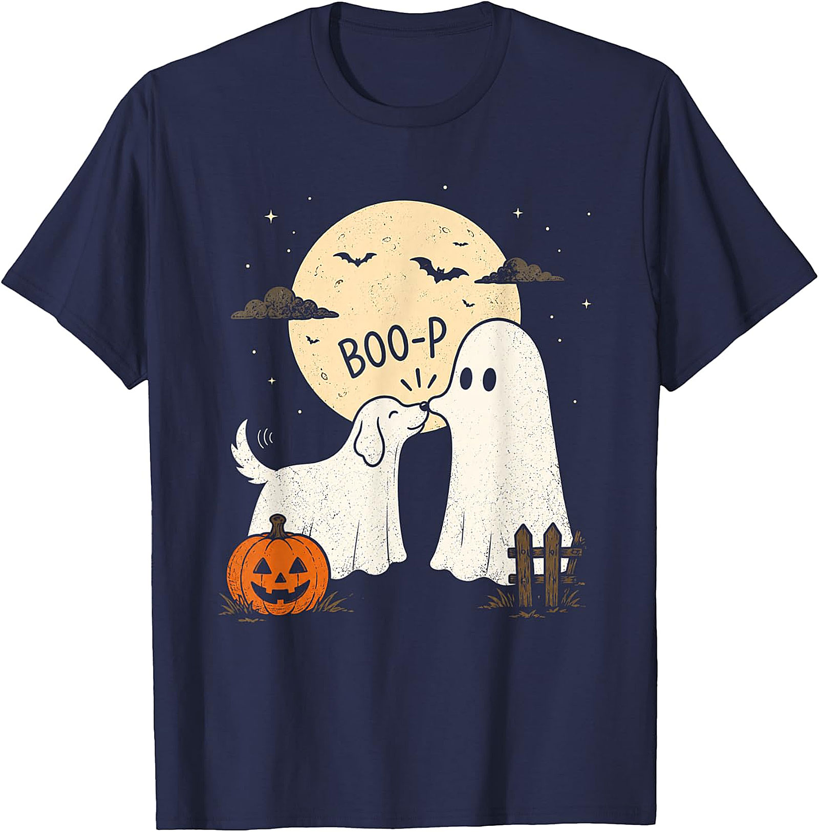 Boo-P Ghost & Dog Halloween T-Shirt | Funny Pet & Spooky Tee