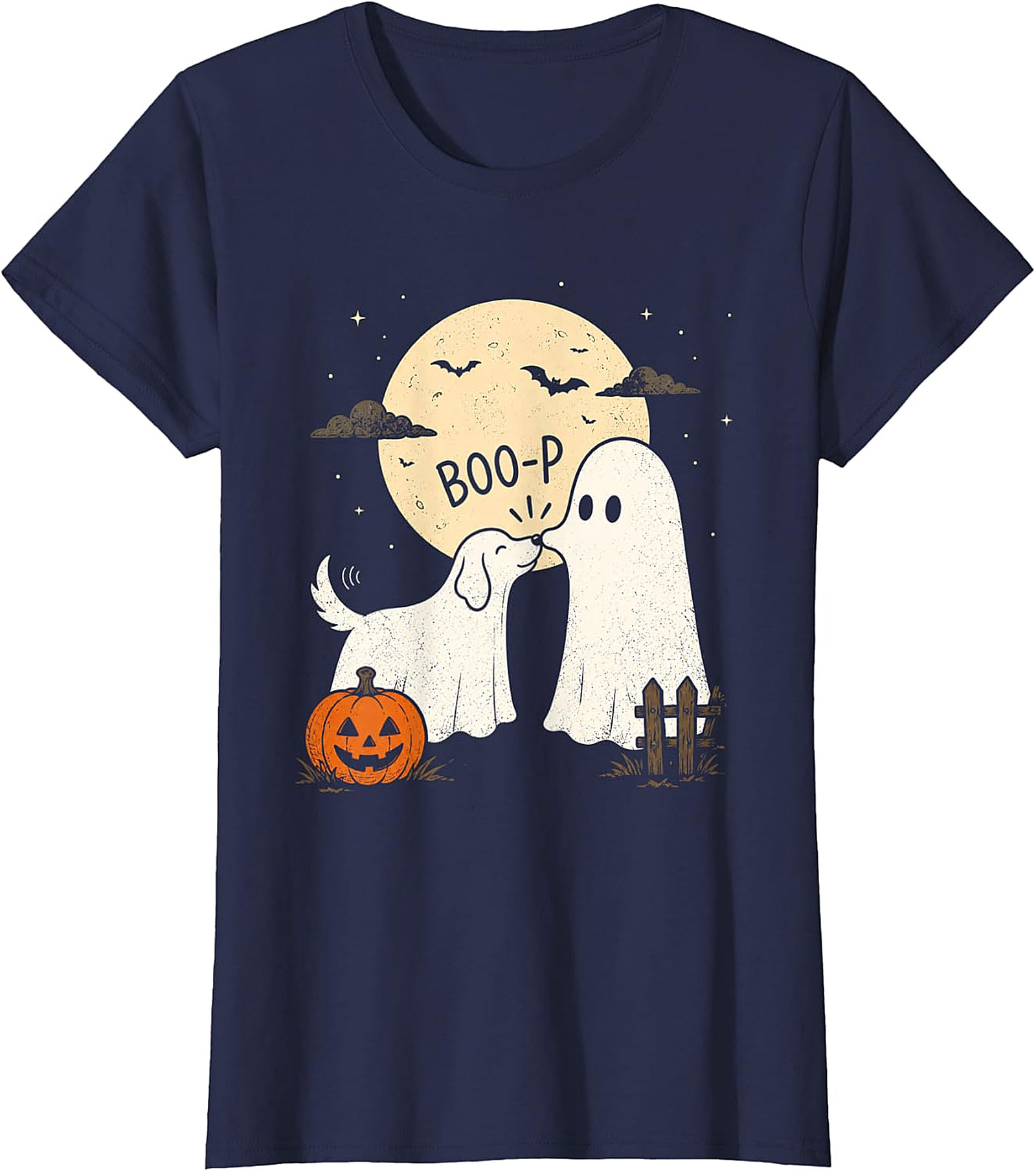 Boo-P Ghost & Dog Halloween T-Shirt | Funny Pet & Spooky Tee