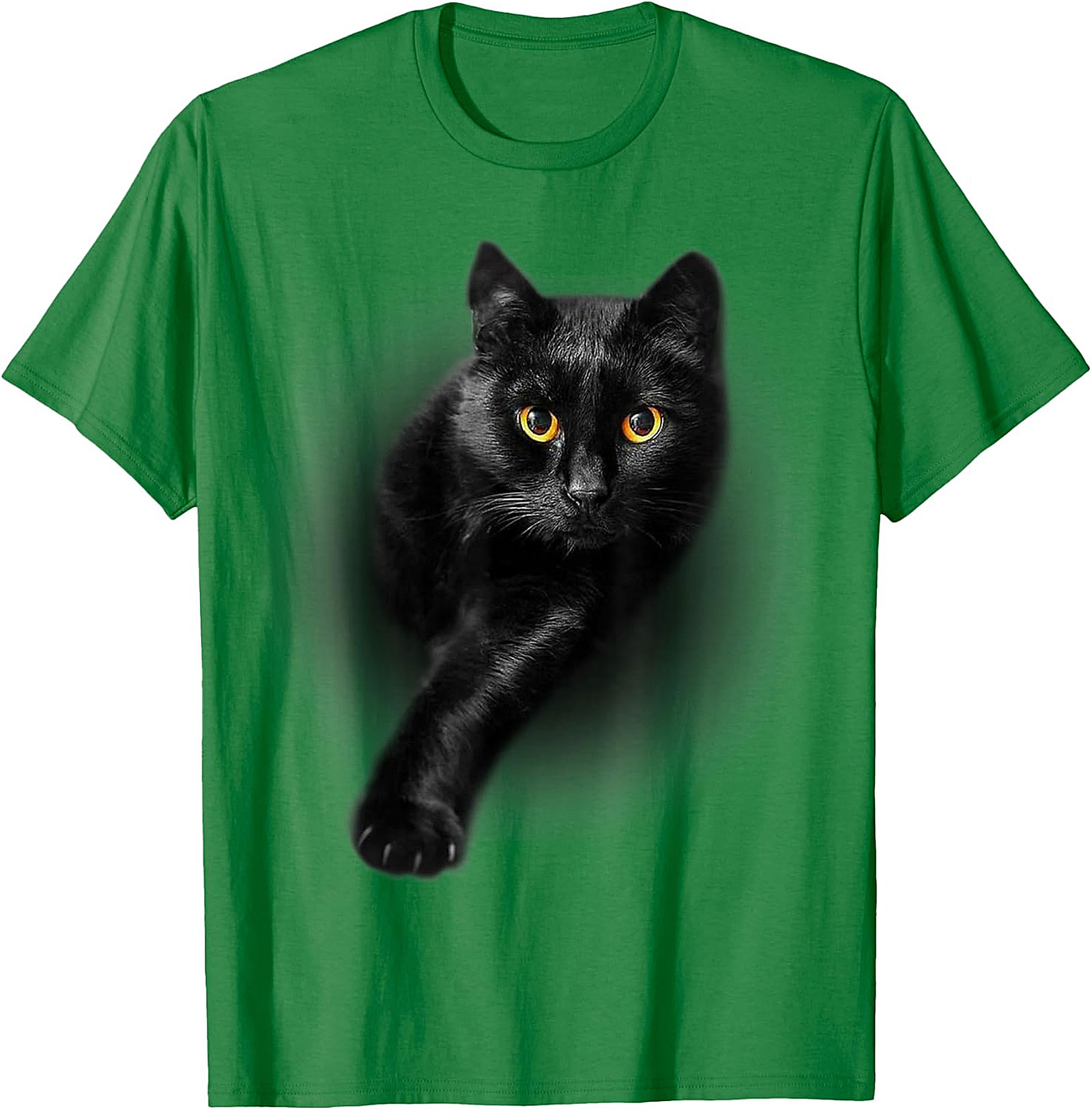  Mystical Black Cat Art Print | Piercing Golden Eyes