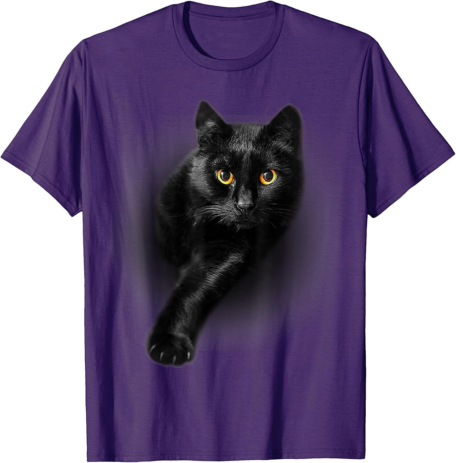  Mystical Black Cat Art Print | Piercing Golden Eyes