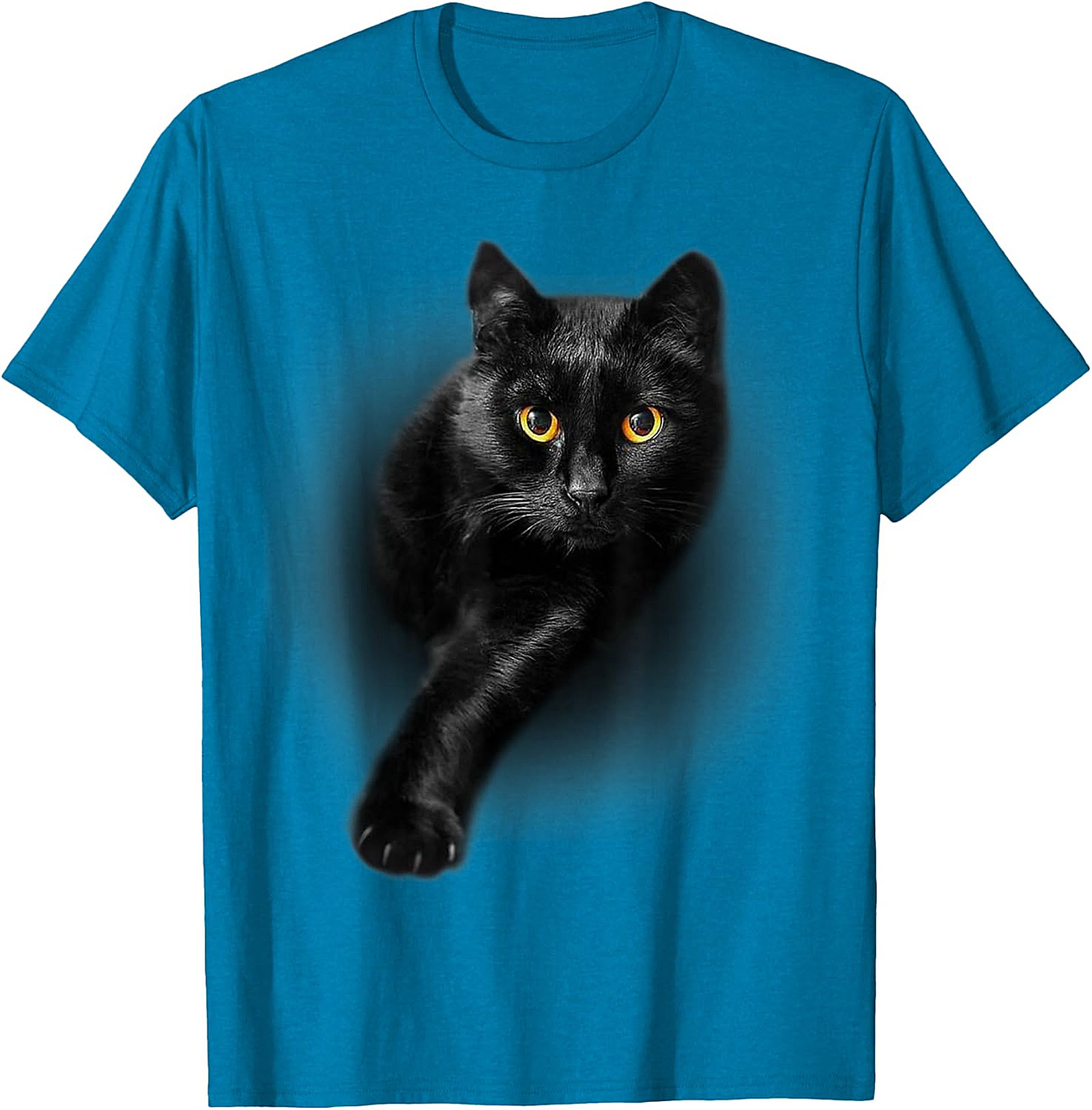  Mystical Black Cat Art Print | Piercing Golden Eyes