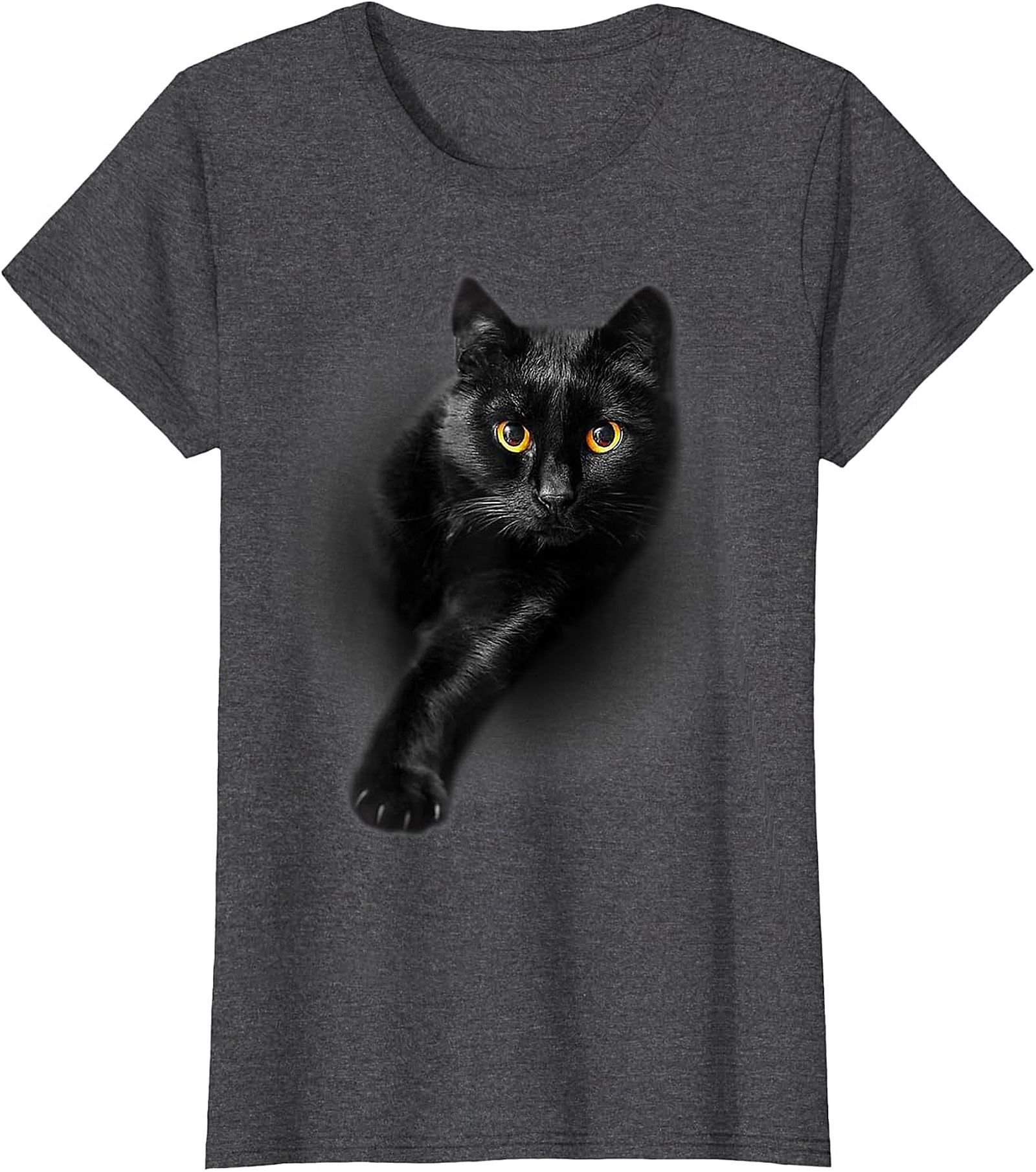  Mystical Black Cat Art Print | Piercing Golden Eyes