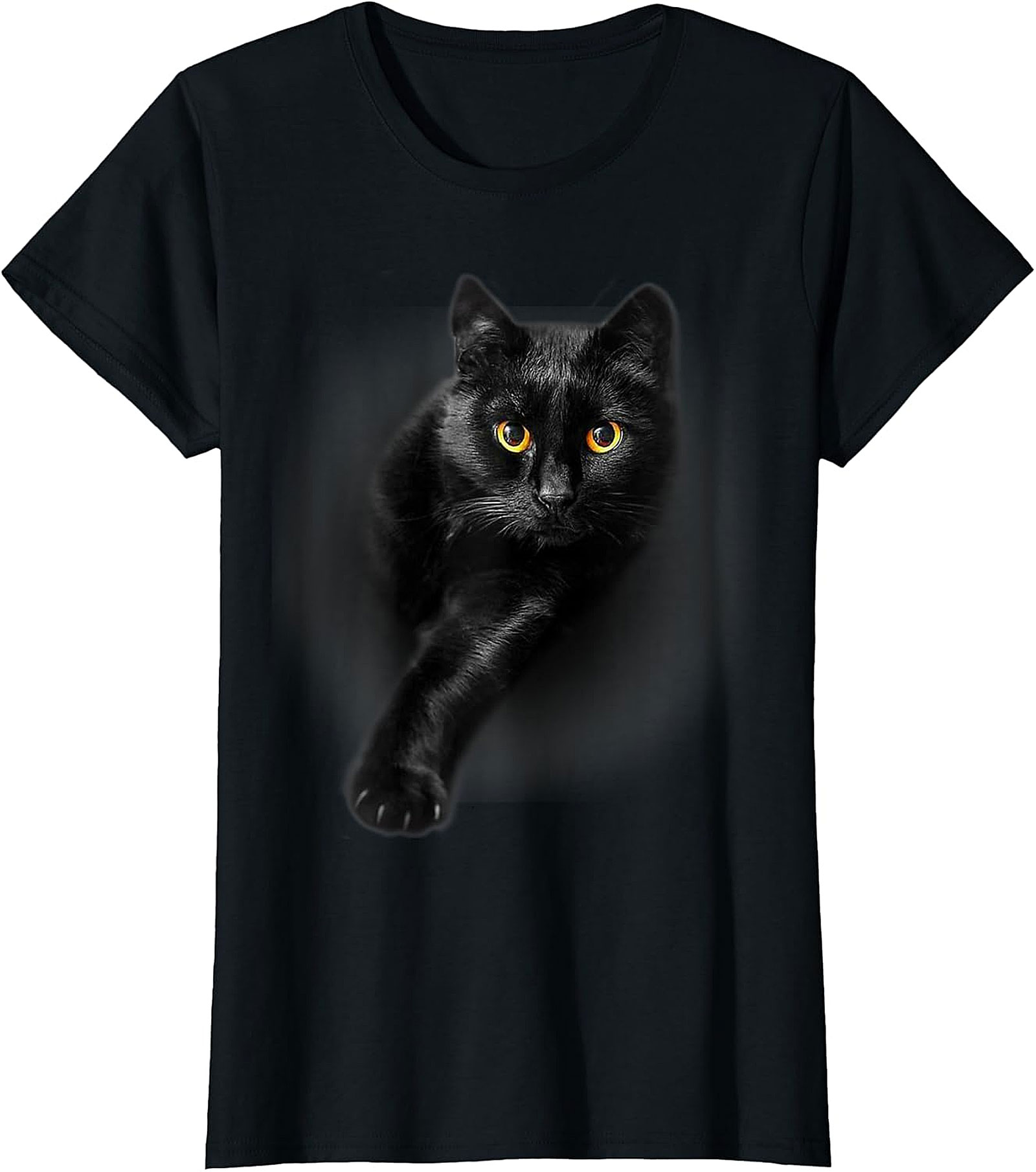  Mystical Black Cat Art Print | Piercing Golden Eyes