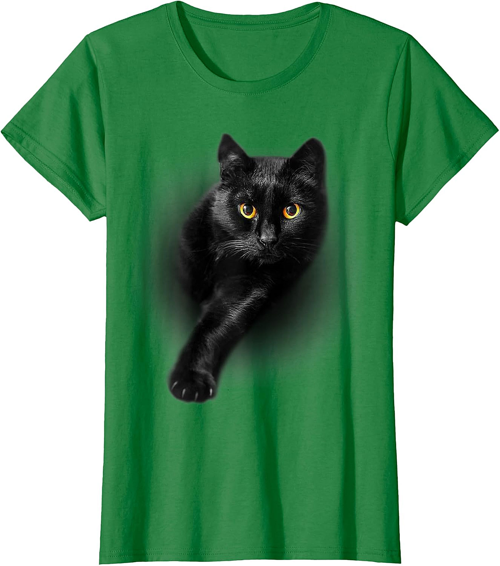 Mystical Black Cat Art Print | Piercing Golden Eyes