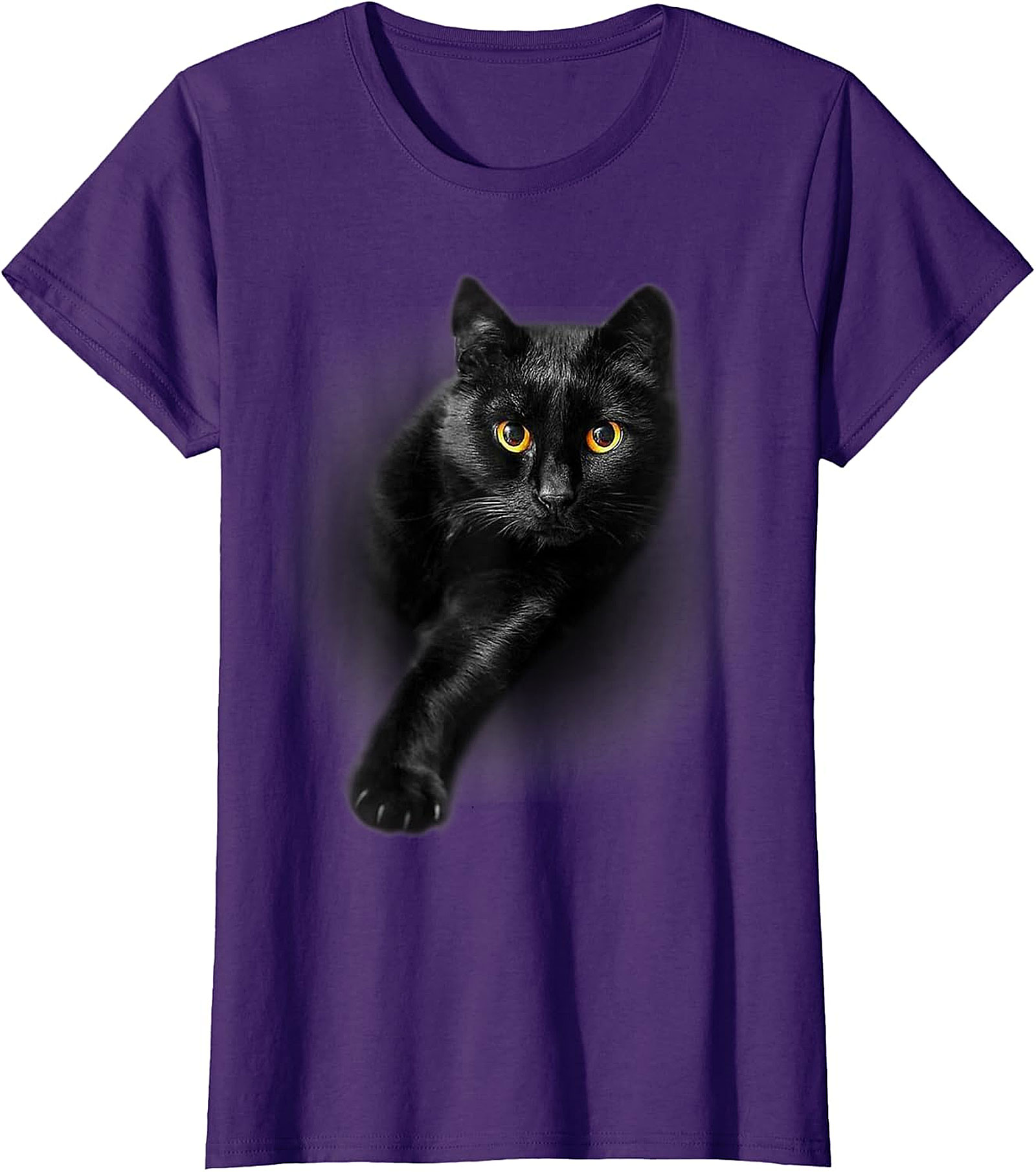  Mystical Black Cat Art Print | Piercing Golden Eyes