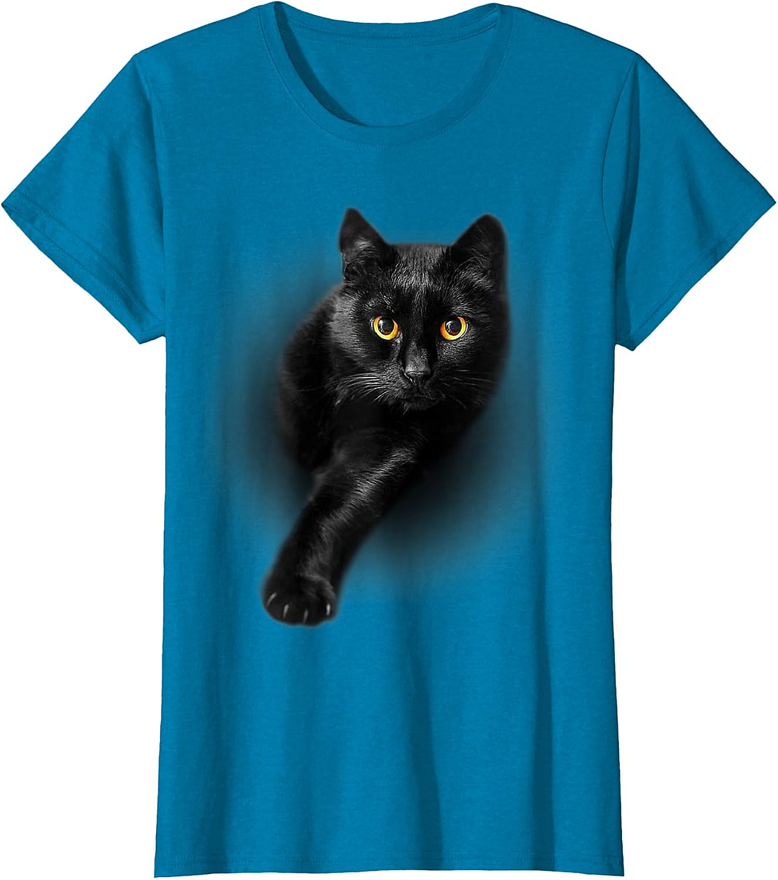  Mystical Black Cat Art Print | Piercing Golden Eyes
