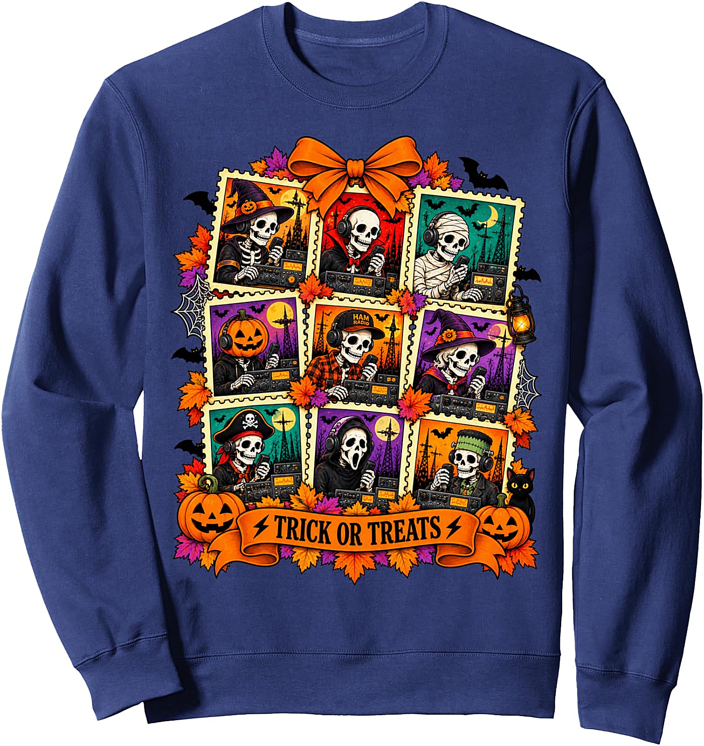 Halloween Ham Radio Skeleton Sweatshirt Amateur Radio