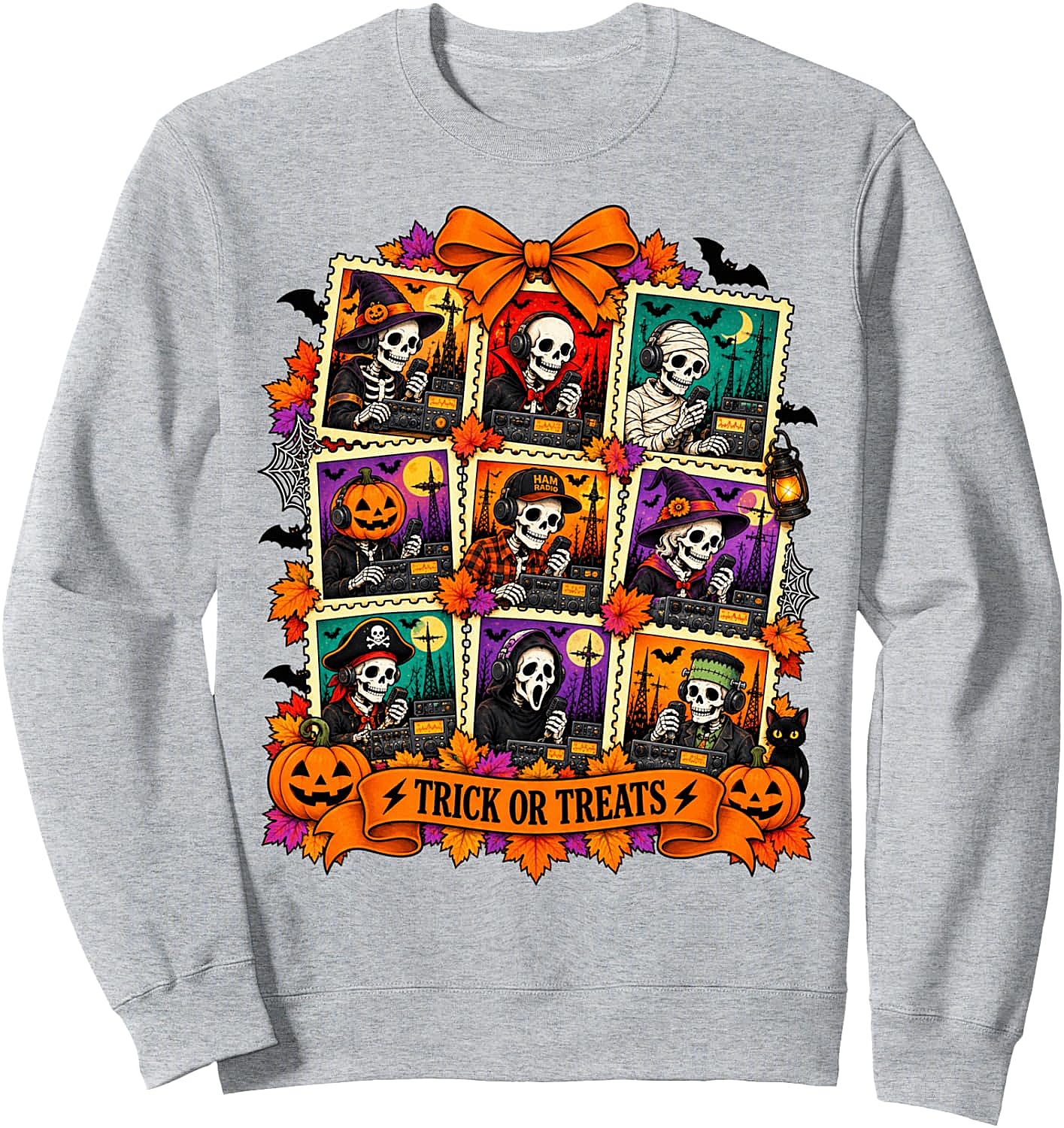 Halloween Ham Radio Skeleton Sweatshirt Amateur Radio